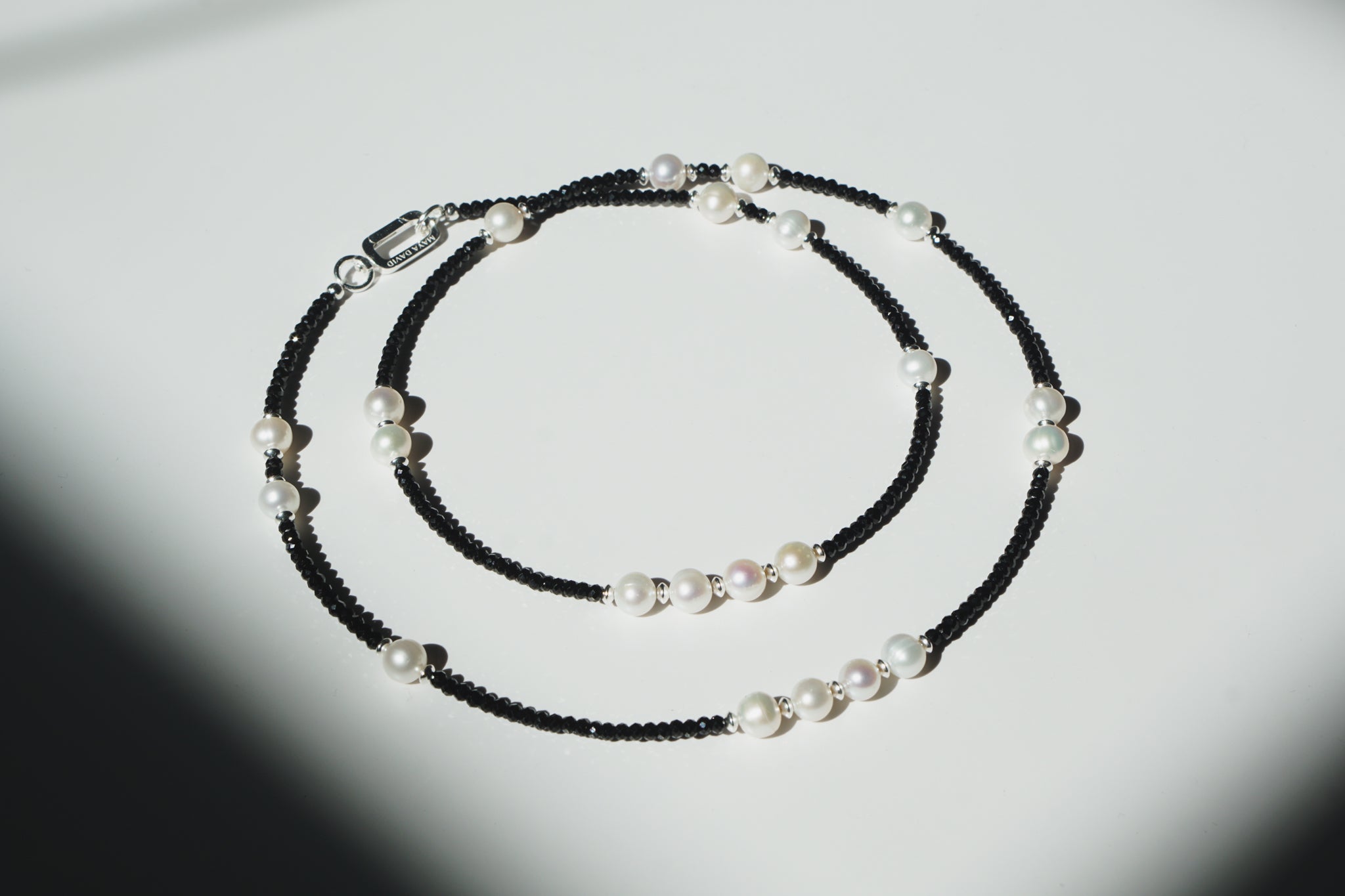 Noire Necklace | Black Spinel, Pearls & Sterling Silver