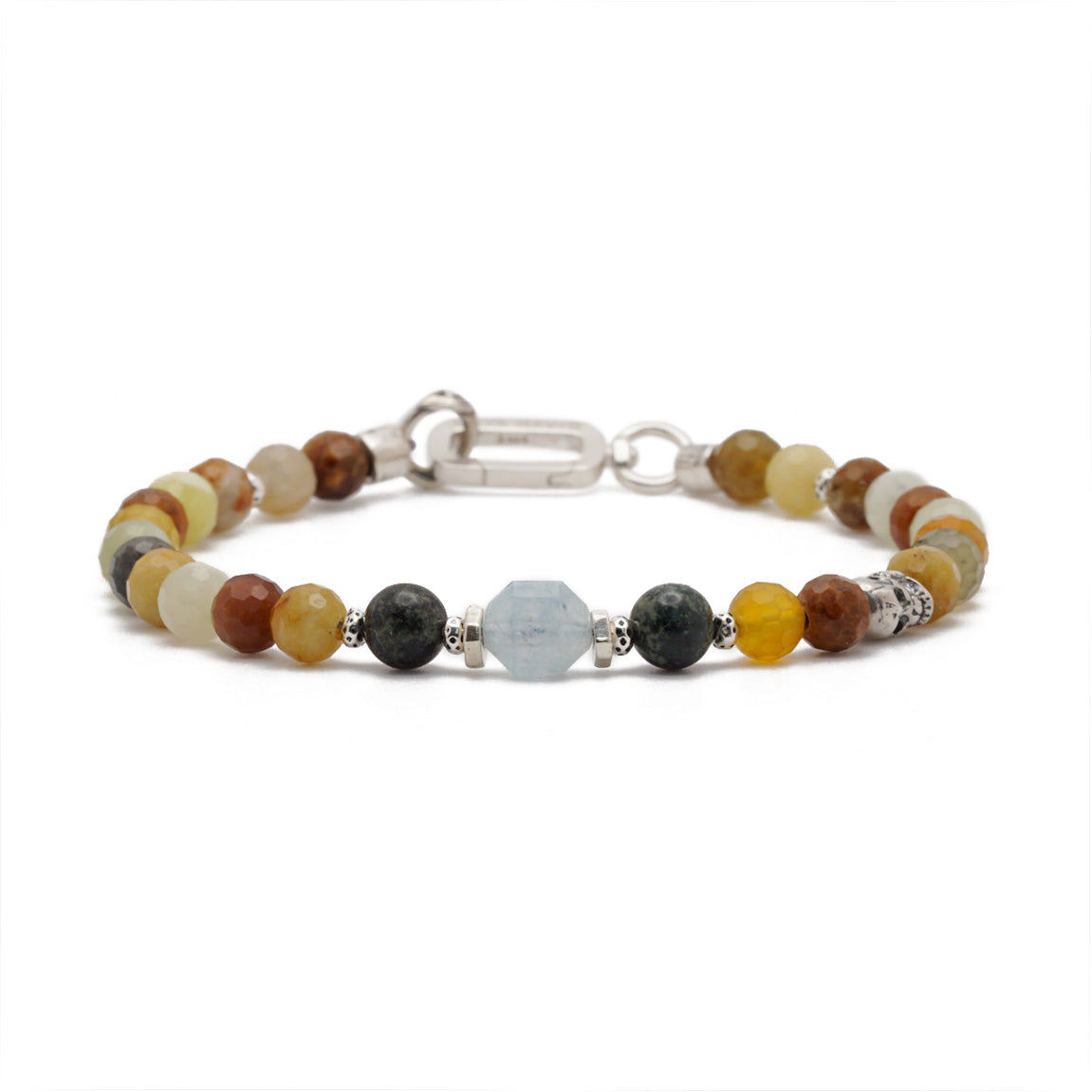 Riftwalker Bracelet | Serpentine Jade, Jasper, Aquamarine & Skull