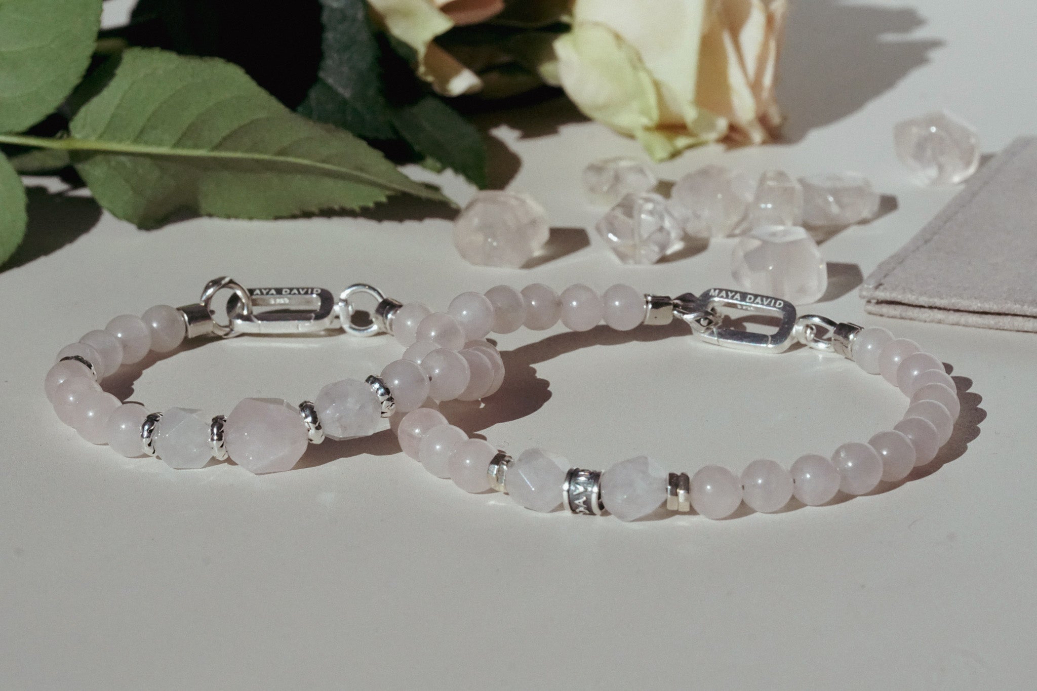 Rosecut Bracelet | Rose Quartz & Sterling Silver