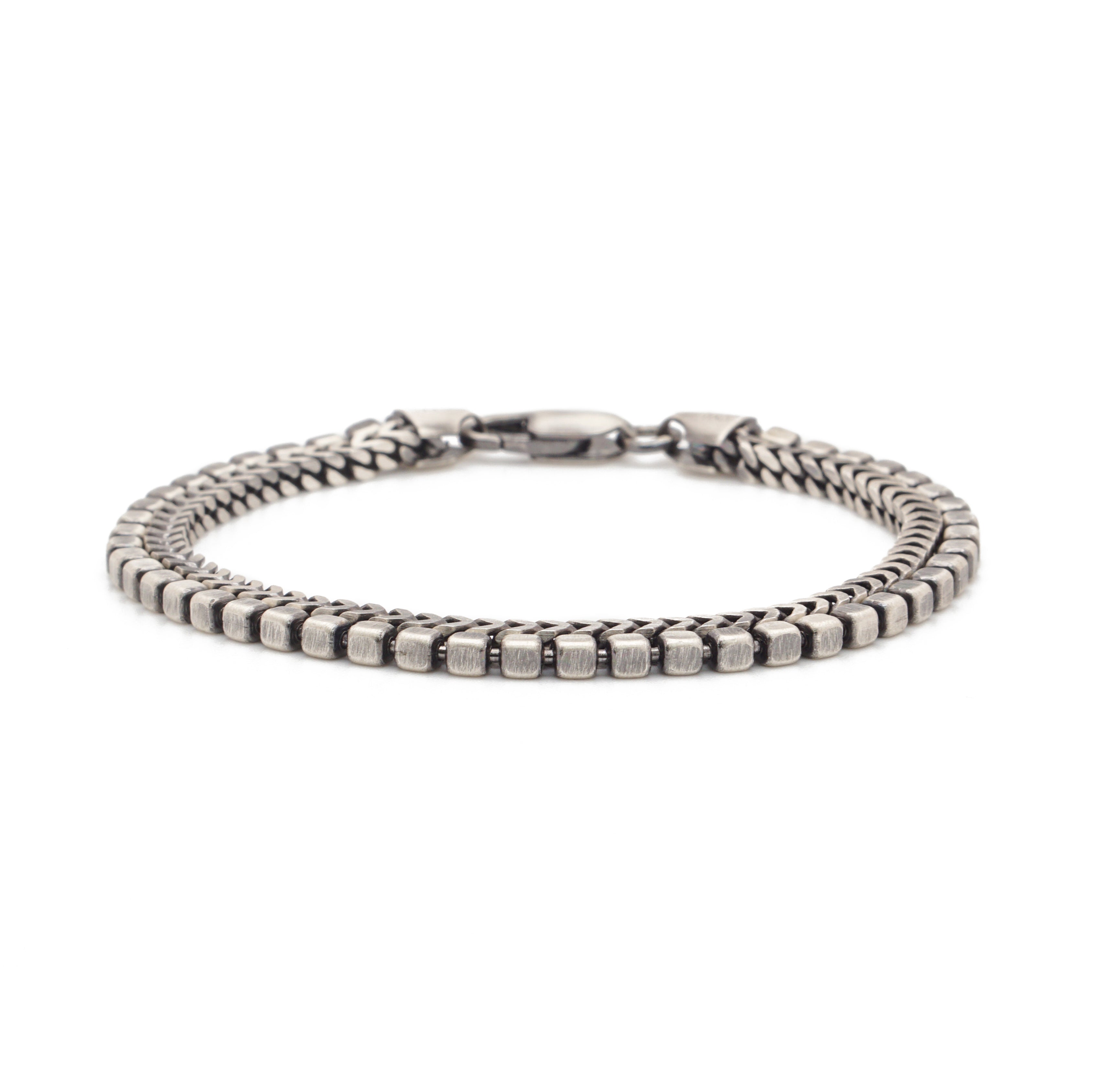 Twin Pillar Bracelet | Oxidized Sterling Silver