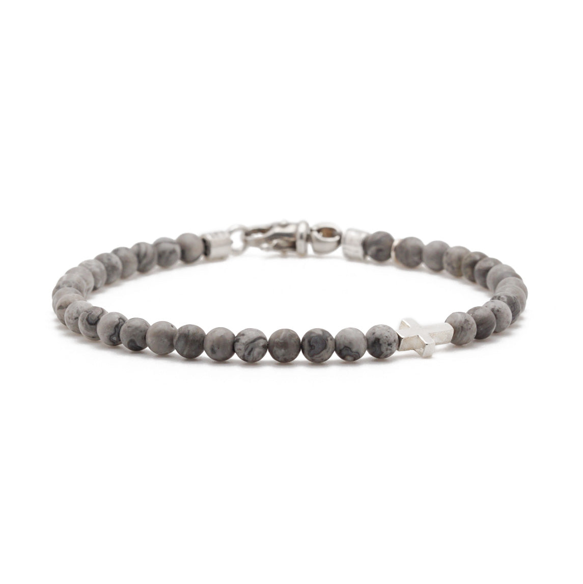 Crossroads Slim Bracelet | Gray Jasper & Sterling Silver