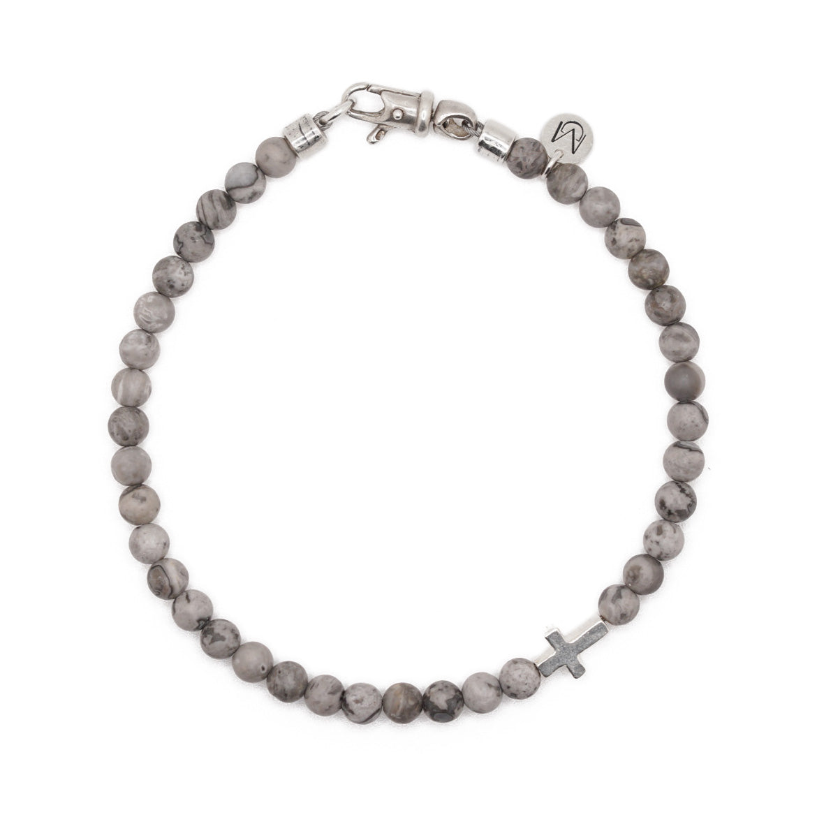 Crossroads Slim Bracelet | Gray Jasper & Sterling Silver