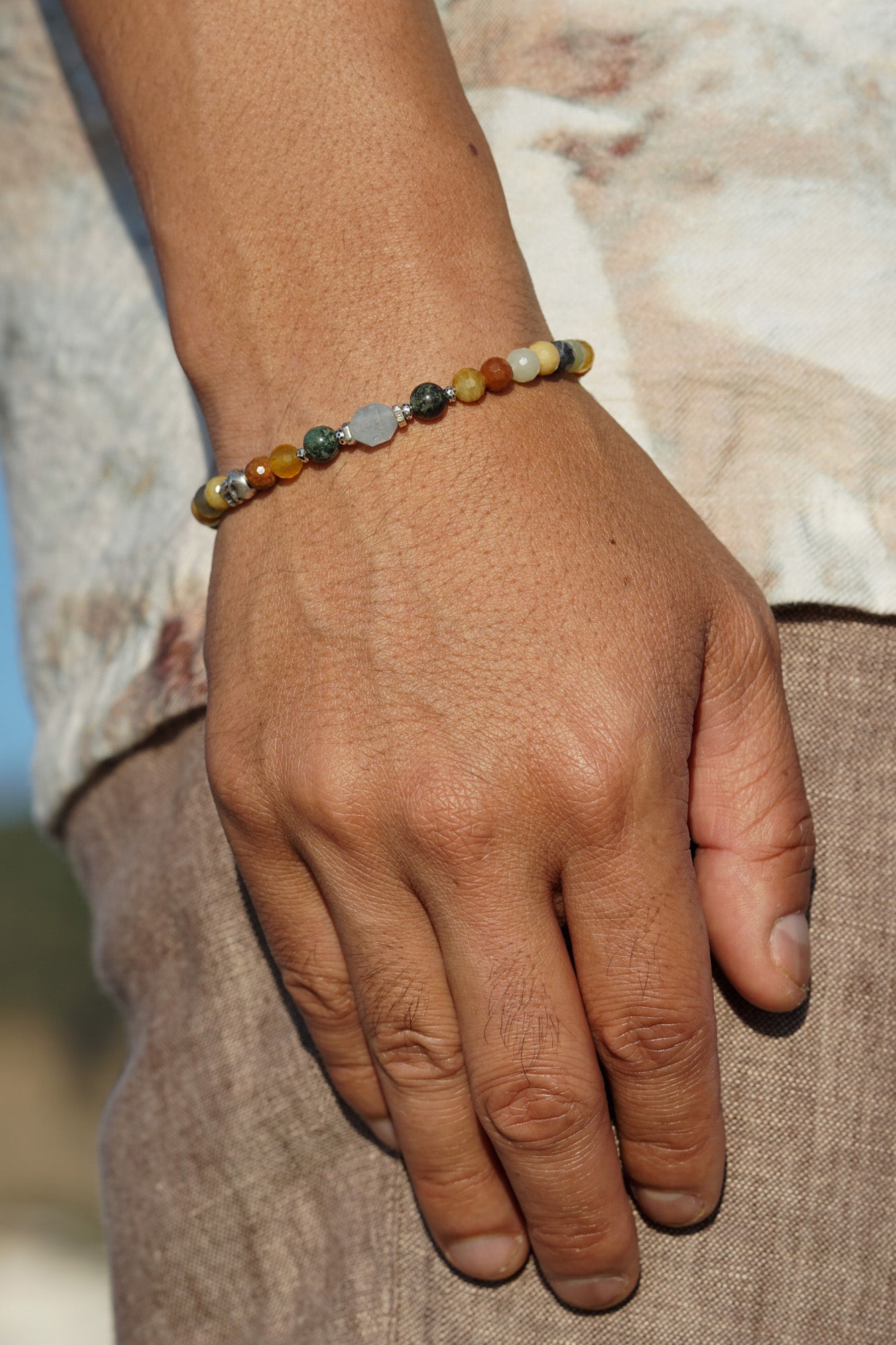 Riftwalker Bracelet | Serpentine Jade, Jasper, Aquamarine & Skull