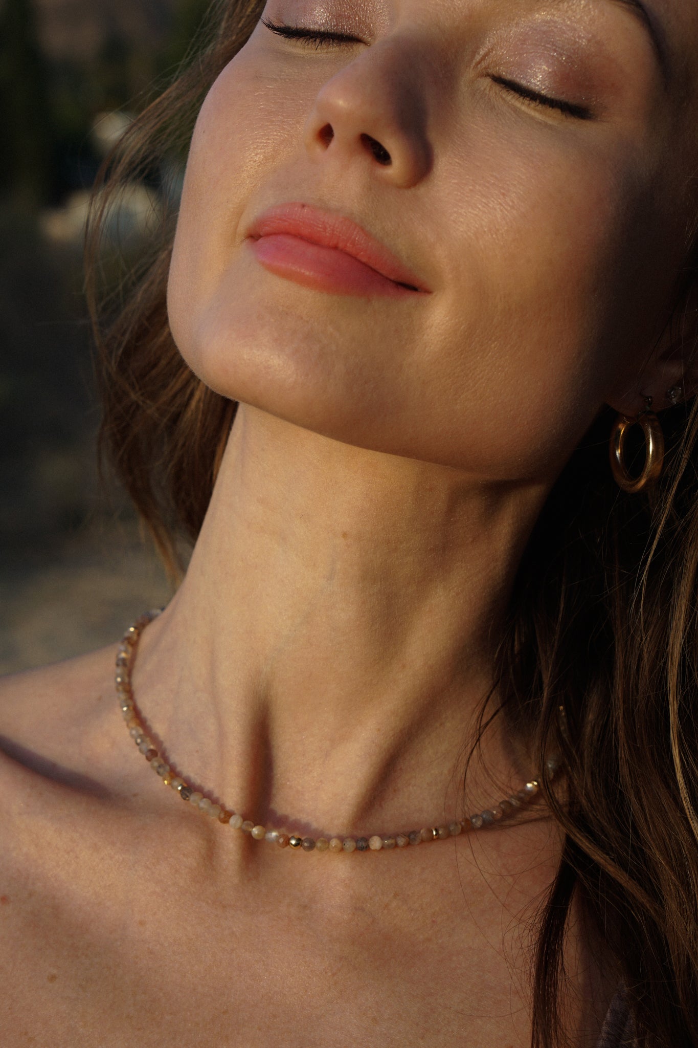 Sunstone Necklace | 14K Gold