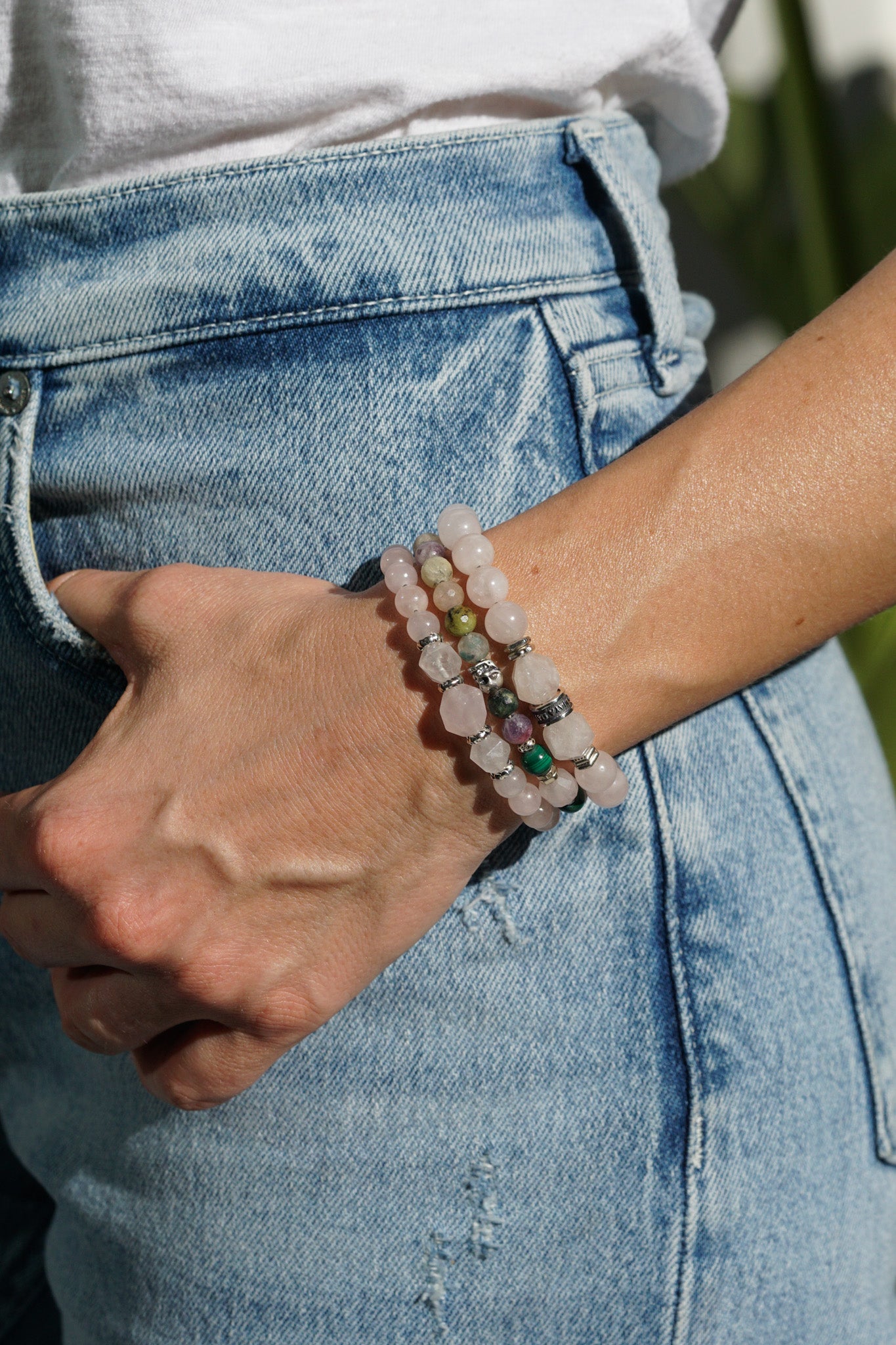Rosa Bold Bracelet | Rose Quartz & Sterling Silver