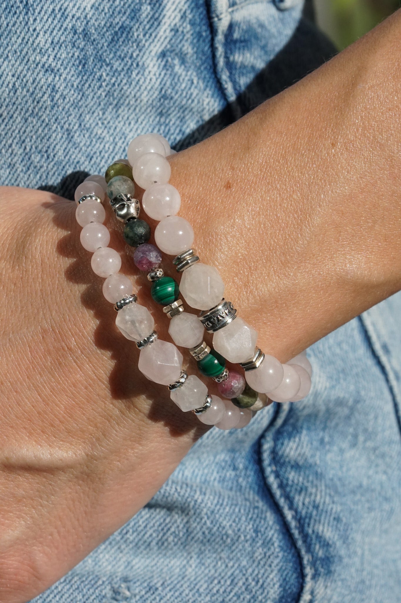Rosa Bold Bracelet | Rose Quartz & Sterling Silver