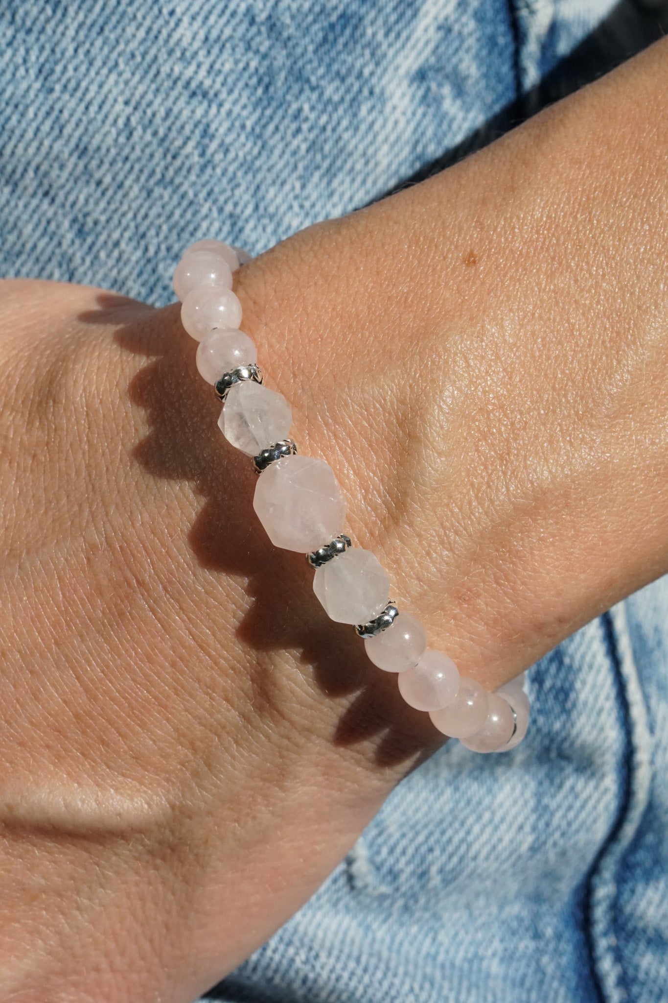 Rosa Bracelet | Rose Quartz & Sterling Silver
