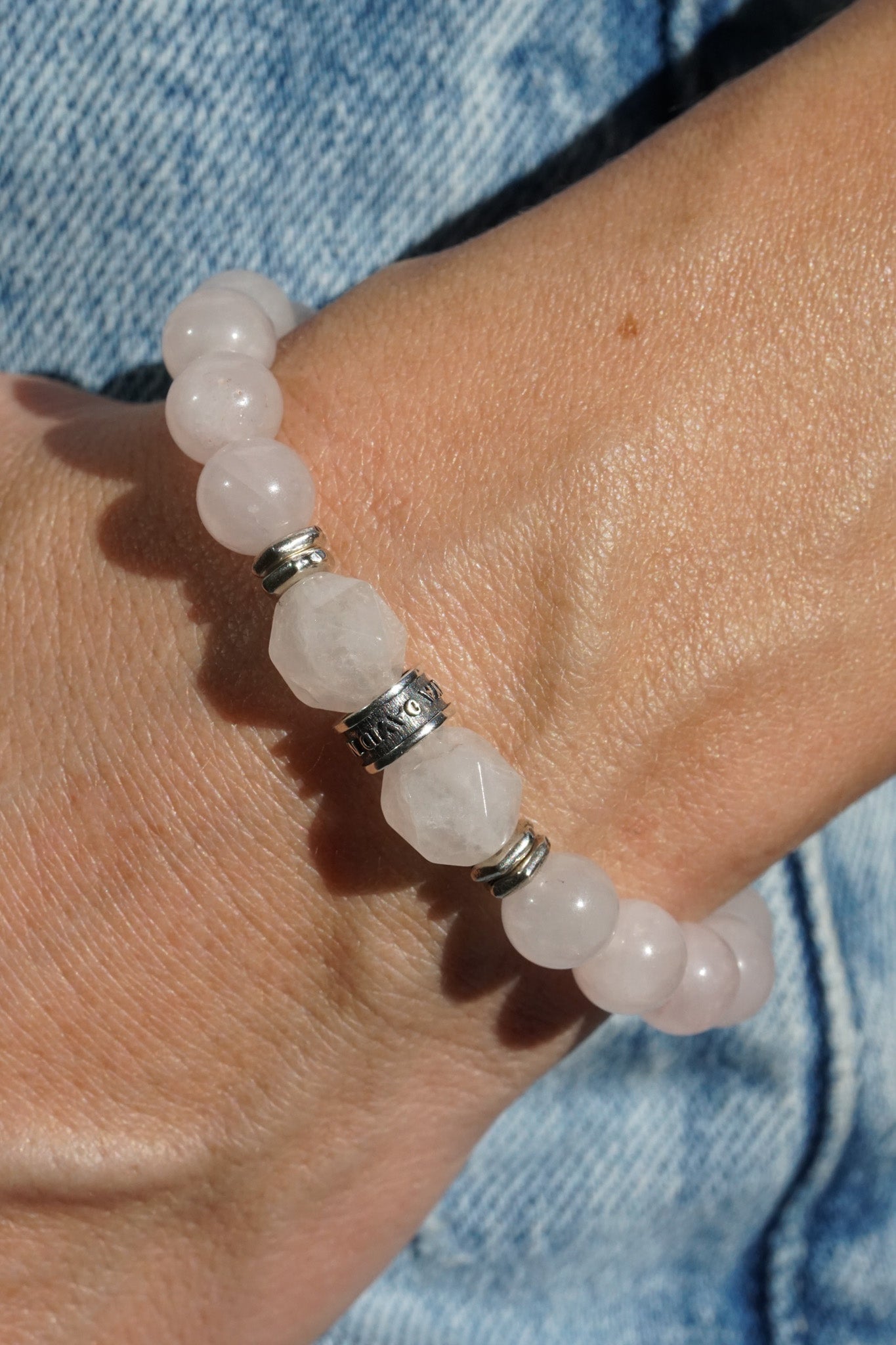 Rosa Bold Bracelet | Rose Quartz & Sterling Silver