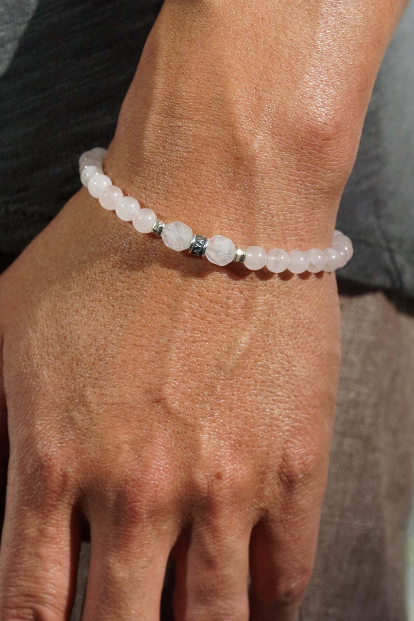 Rosecut Bracelet | Rose Quartz & Sterling Silver