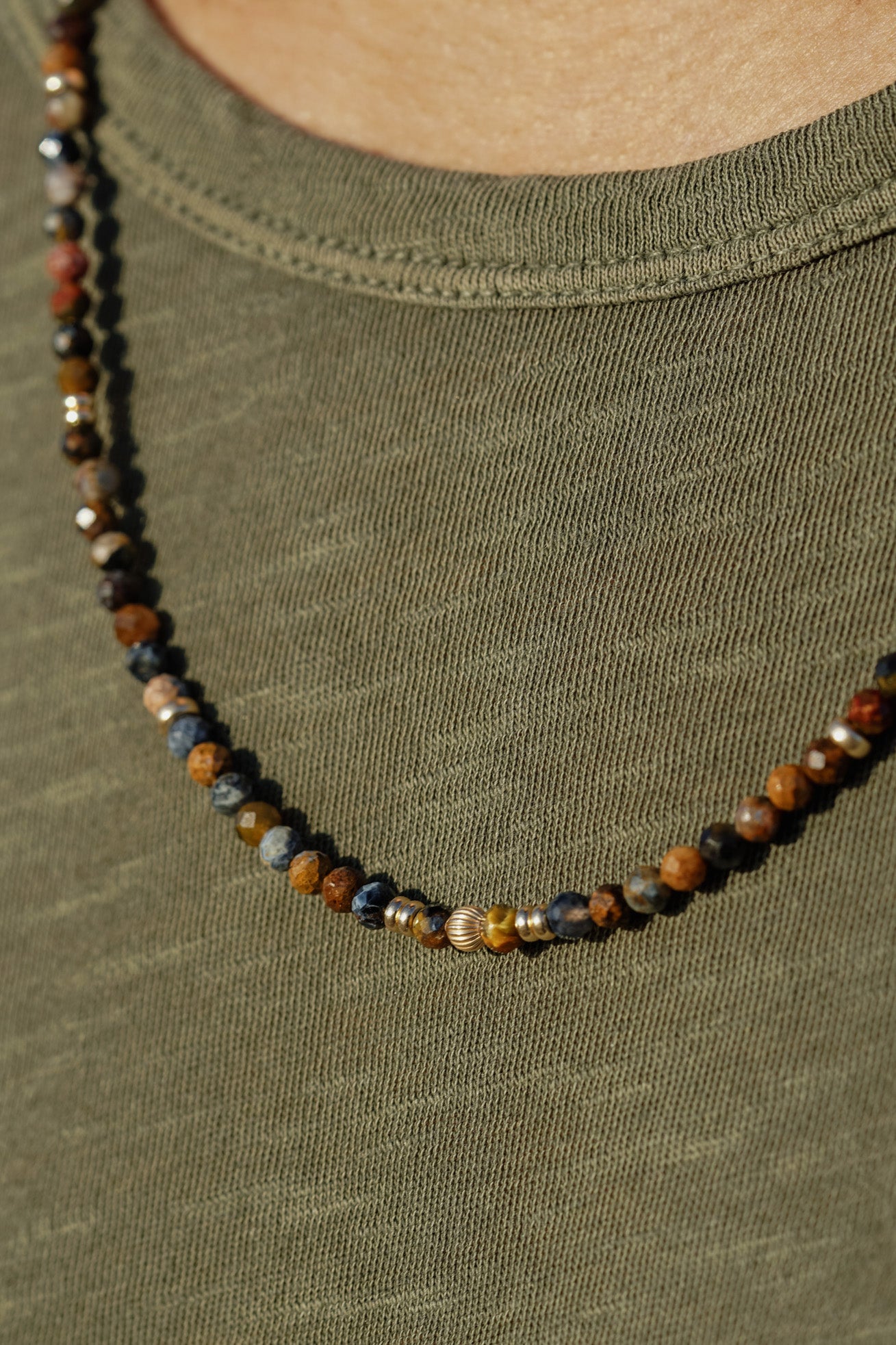 Meridian Necklace | Pietersite & 14K Gold