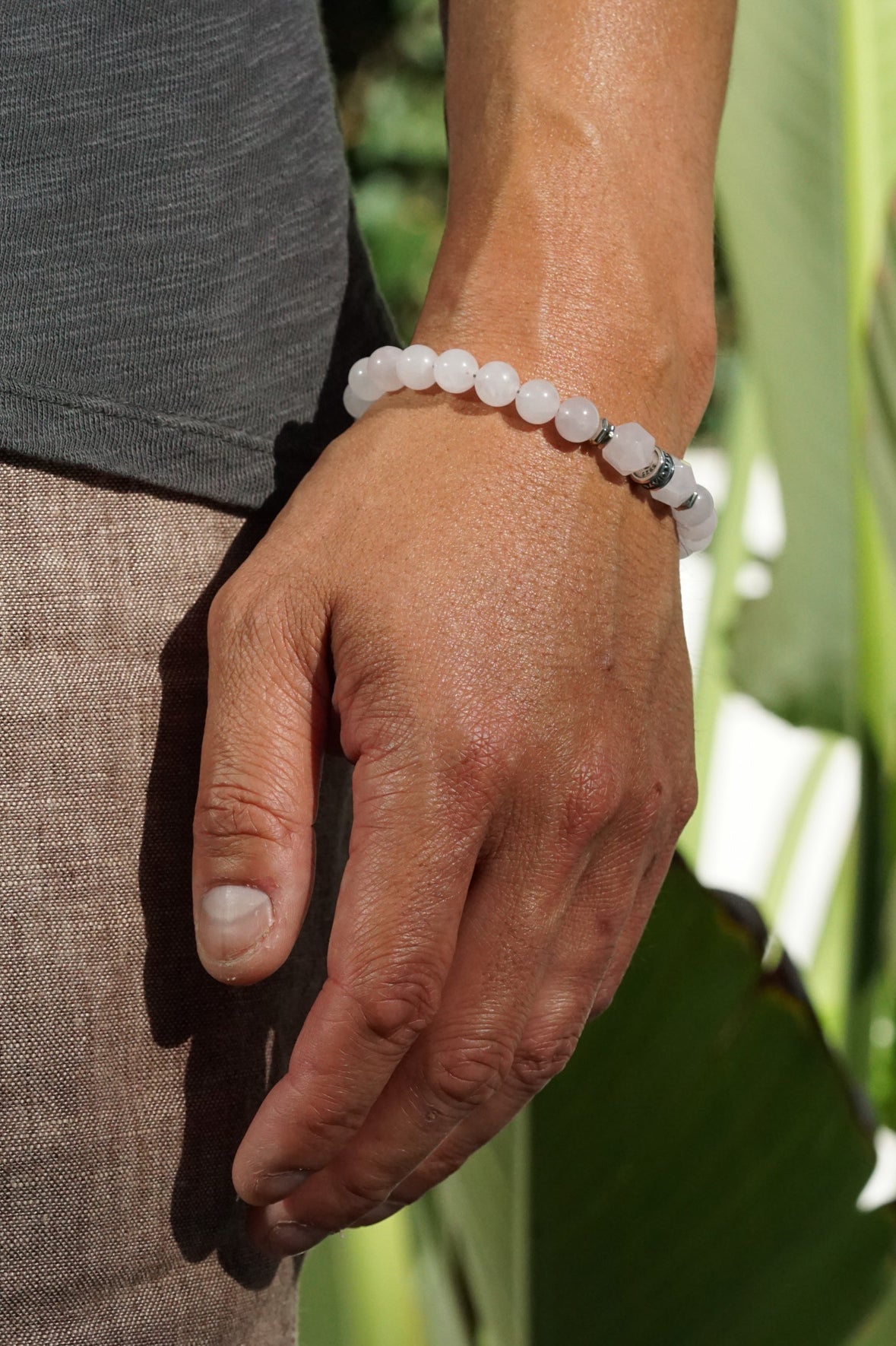 Rosecut Bold Bracelet | Rose Quartz & Sterling Silver
