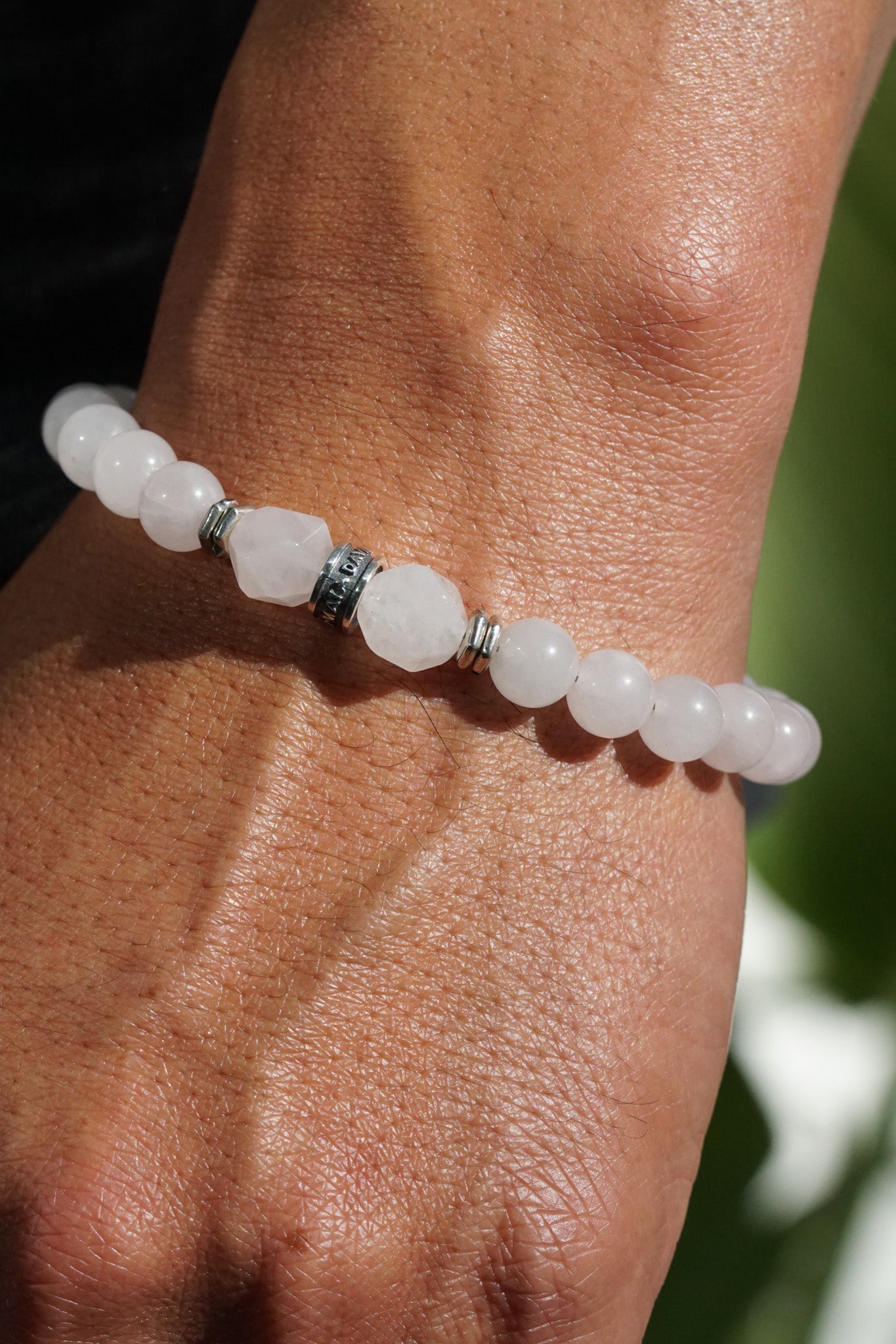 Rosecut Bold Bracelet | Rose Quartz & Sterling Silver