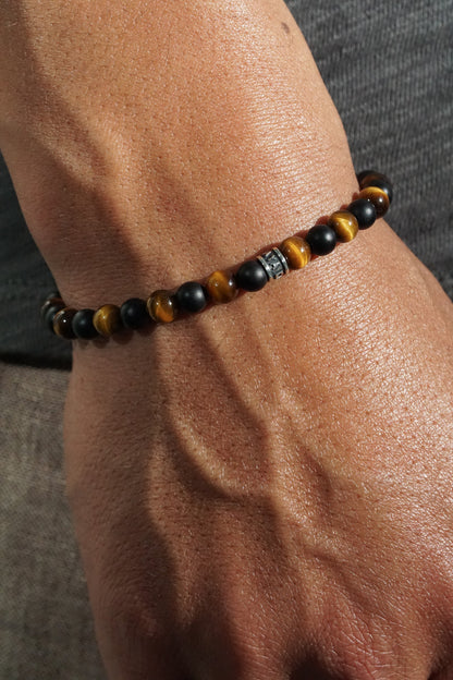 Onyx & Tiger's Eye | Sterling Silver | 6mm