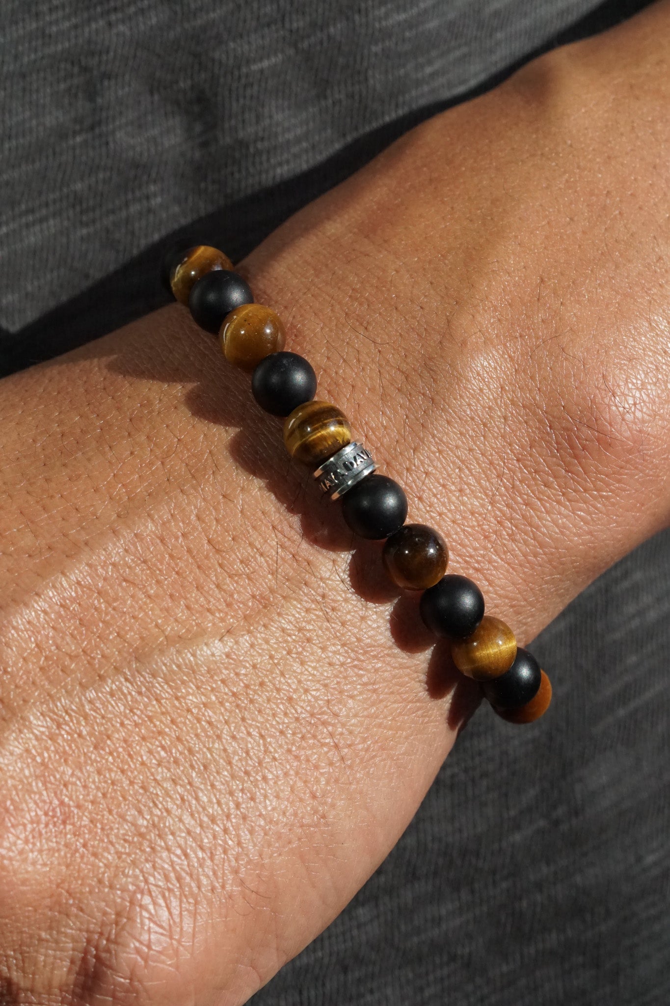 Onyx & Tiger's Eye | Sterling Silver | 8mm