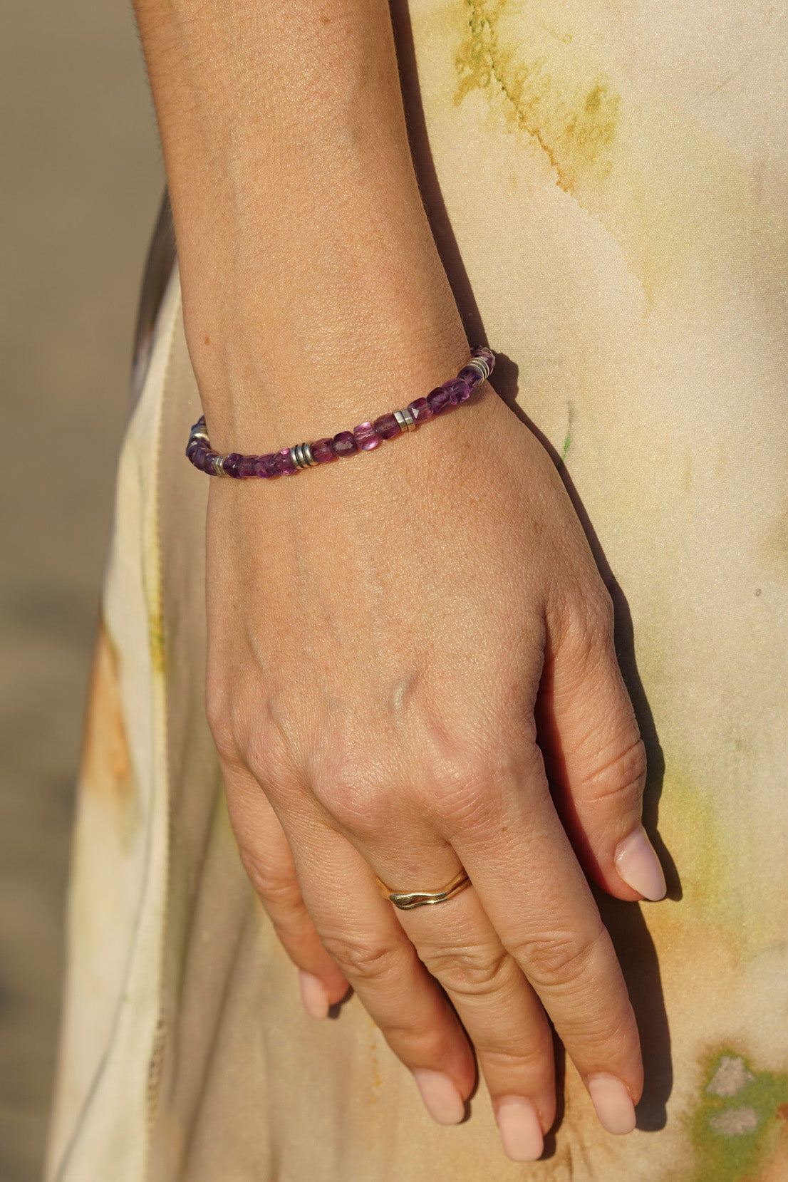 StoneWave Bracelet | Amethyst & Sterling Silver