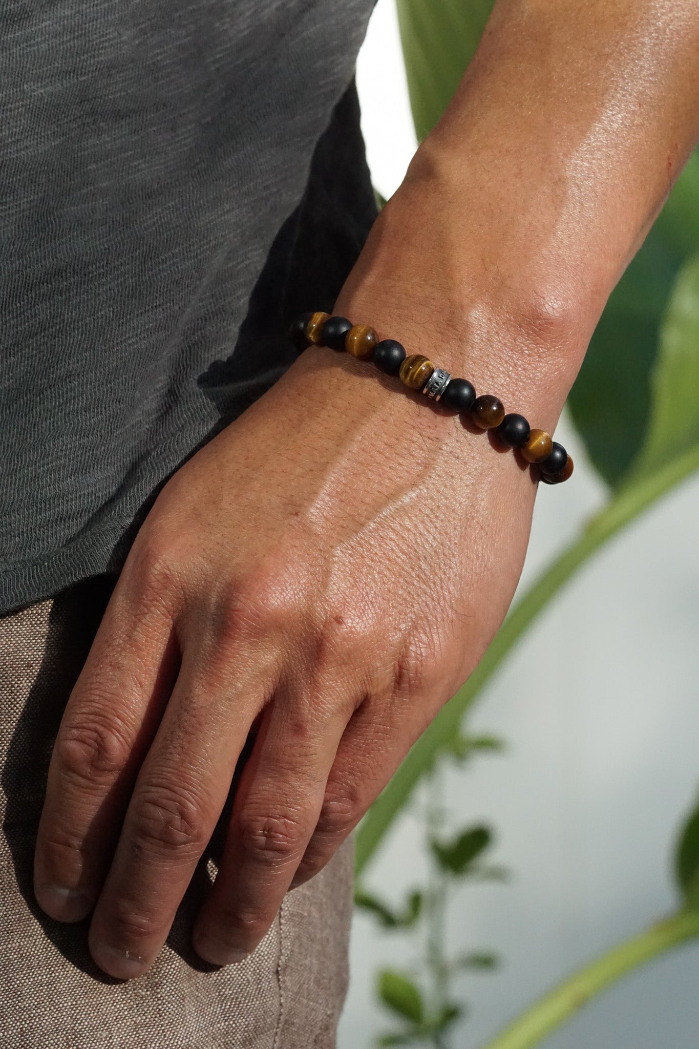 Onyx & Tiger's Eye | Sterling Silver | 8mm