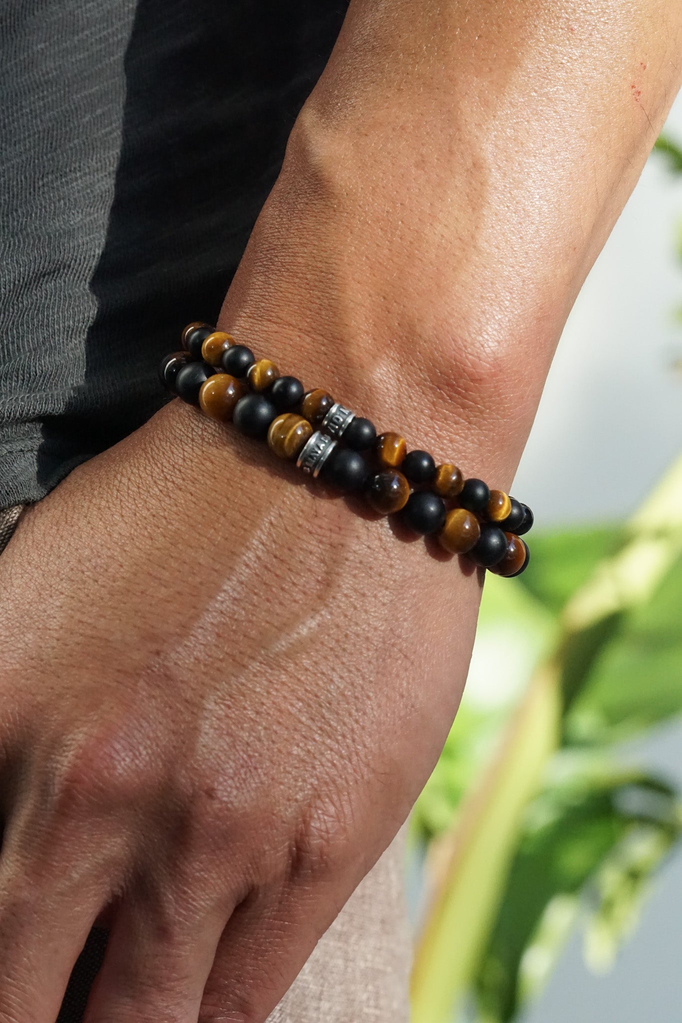 Signature Bracelet | Tiger's Eye, Onyx & Sterling Silver