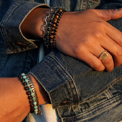 Gun Metal Link Bracelet | Sterling Silver