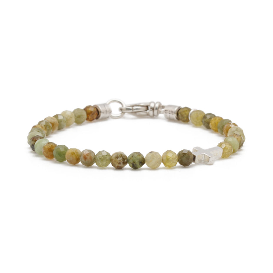 Crossroads Slim Bracelet | Faceted Jade & Sterling Silver