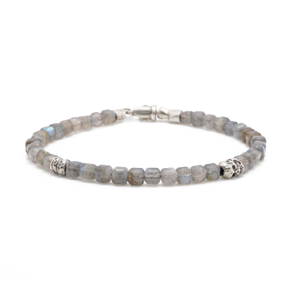 Phantom Ice Bracelet | Labradorite, Skull & Sterling Silver