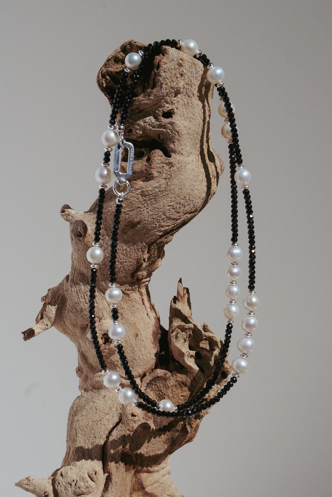 Noire Necklace | Black Spinel, Pearls & Sterling Silver