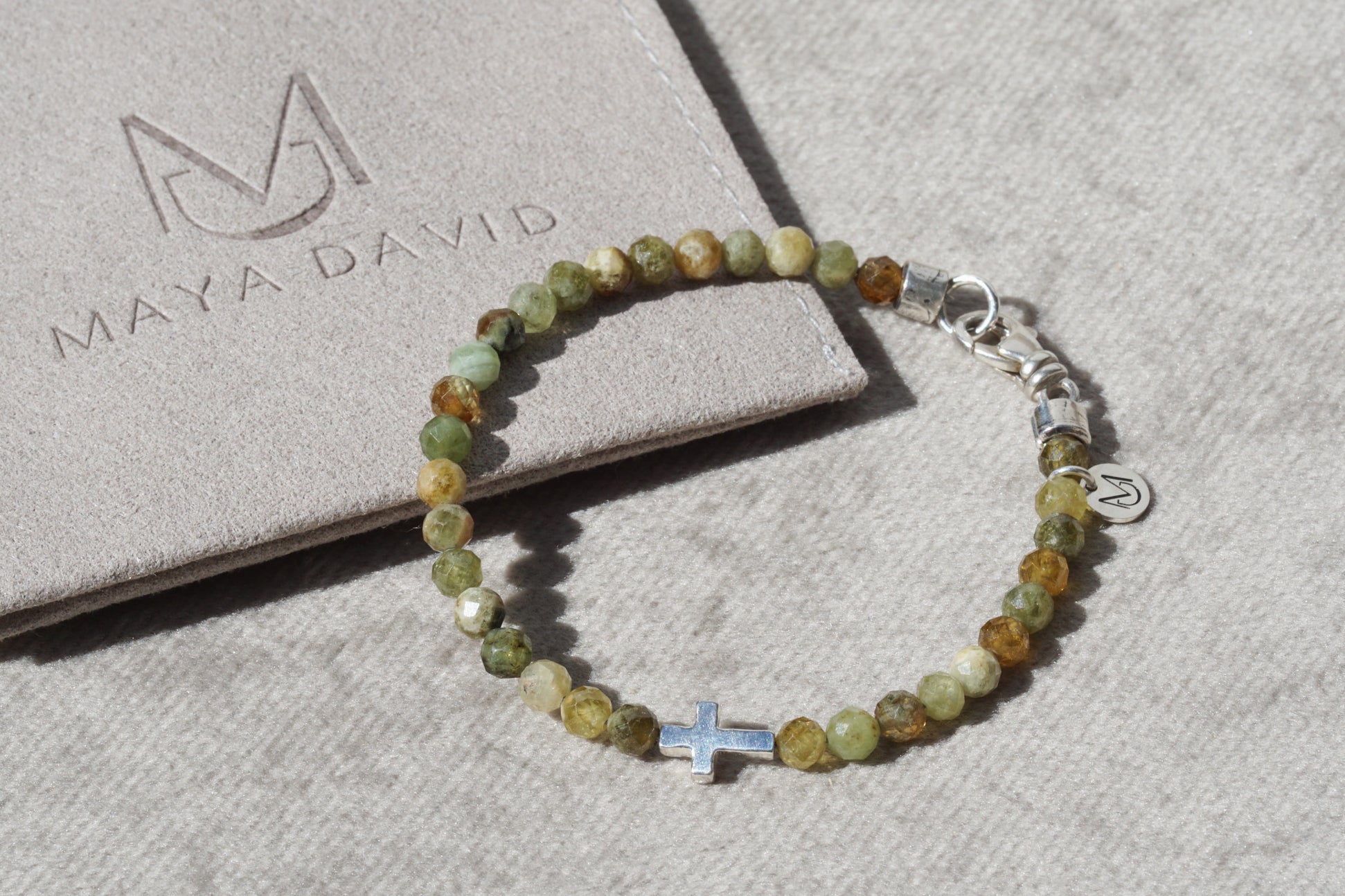 Crossroads Slim Bracelet | Faceted Jade & Sterling Silver