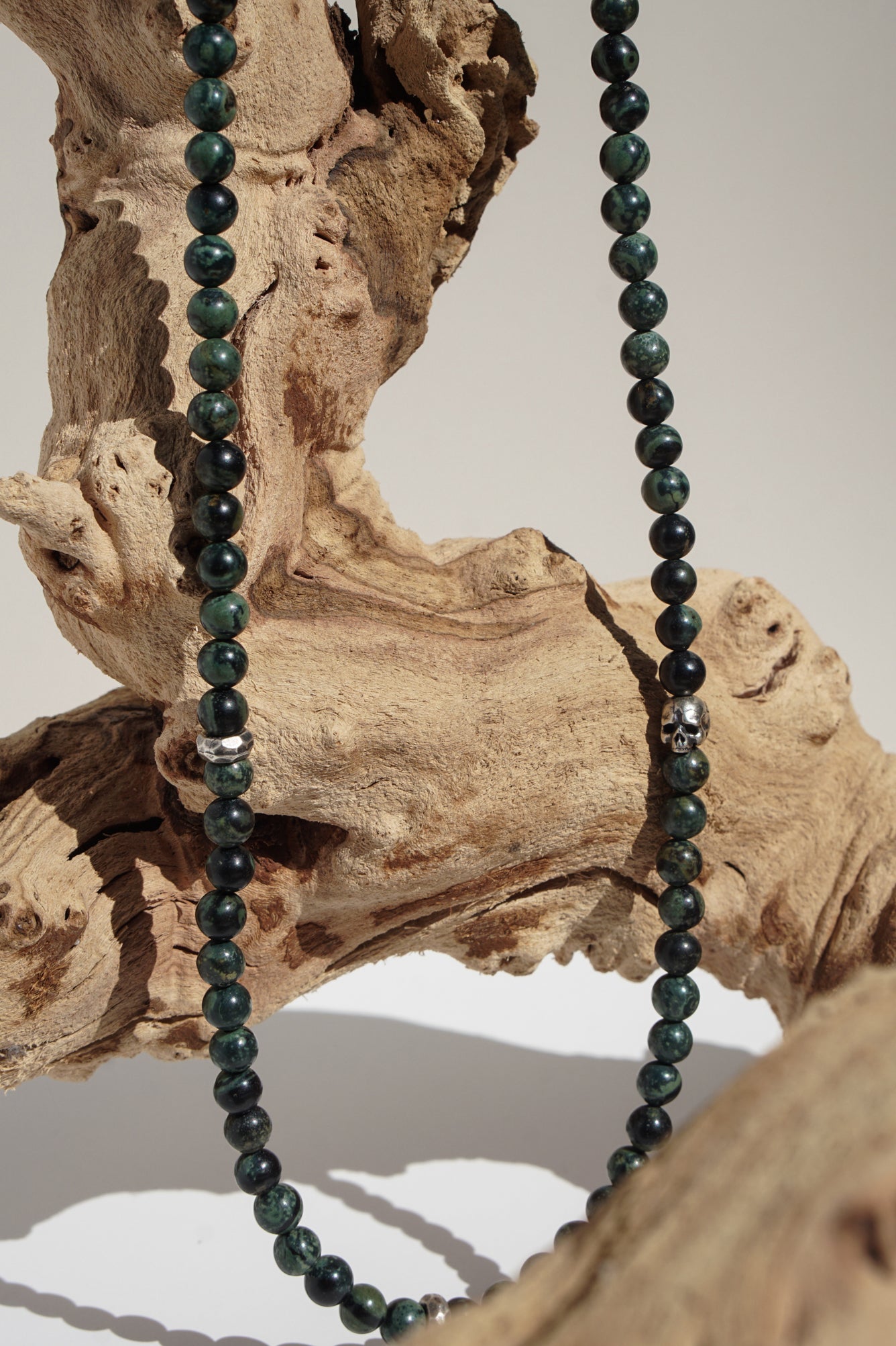 Outlander Necklace | Jasper, Skull & Sterling Silver