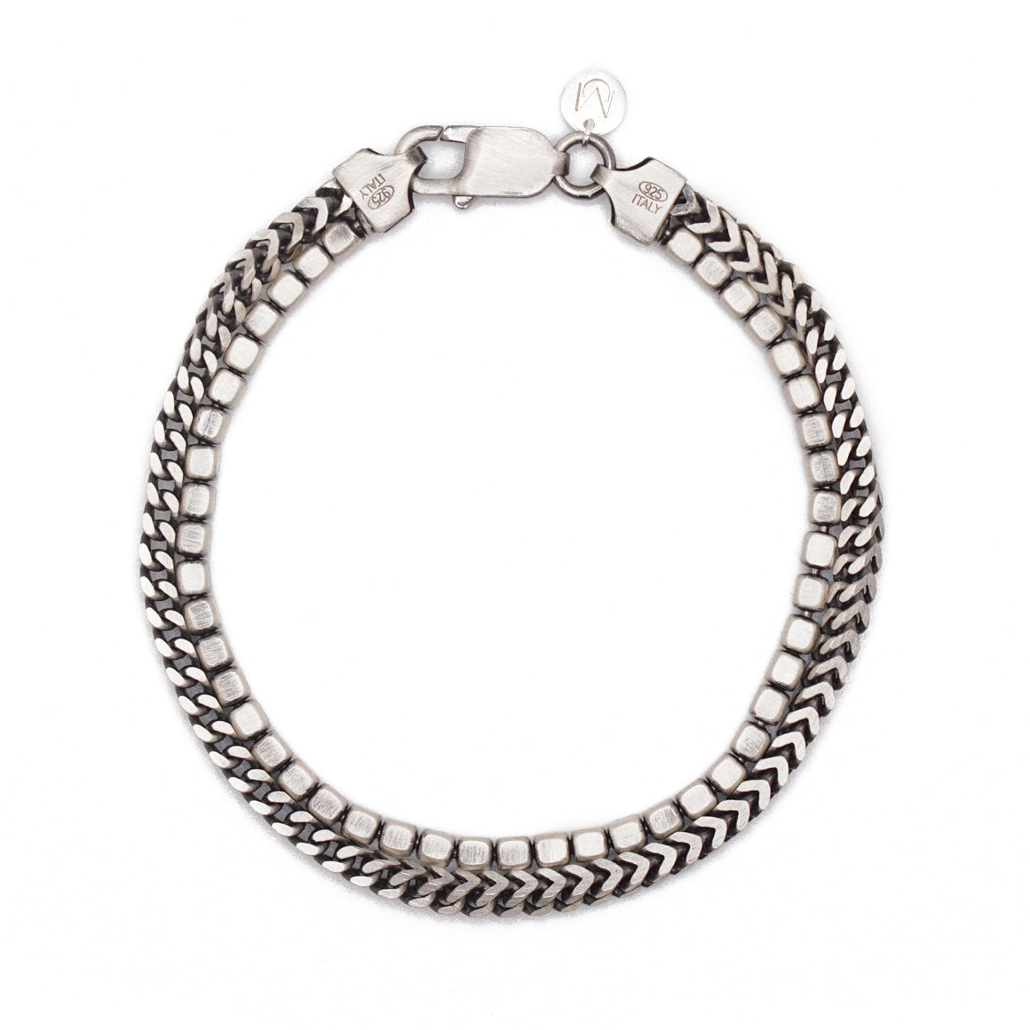 Twin Pillar Bracelet | Oxidized Sterling Silver