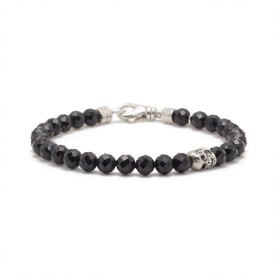 Phantom Bracelet | Black Spinel, Skull & Sterling Silver