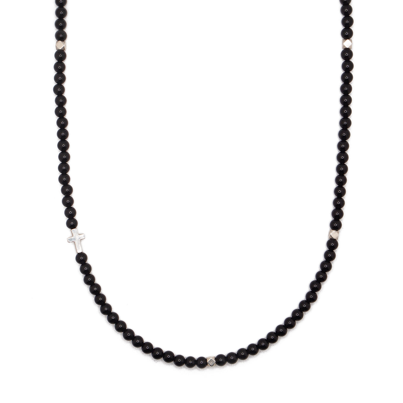 Crossroads Necklace | Onyx, Cross & Sterling Silver