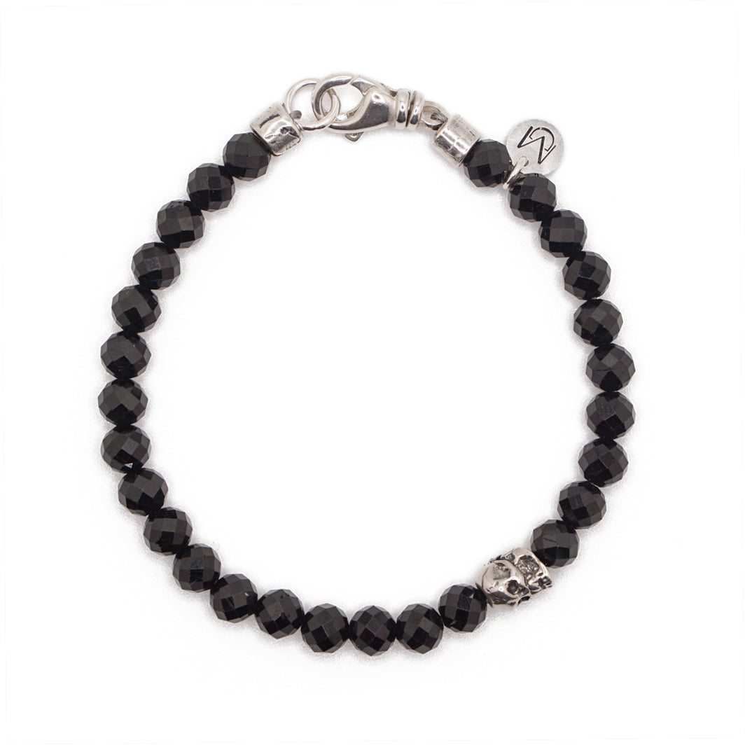 Phantom Bracelet | Black Spinel, Skull & Sterling Silver