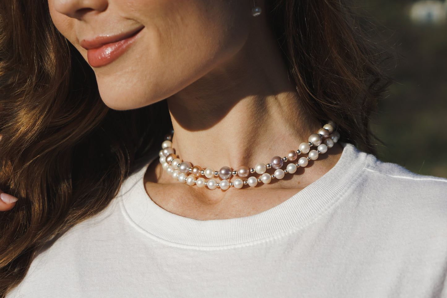 Multi Pearl Necklace | Sterling Silver