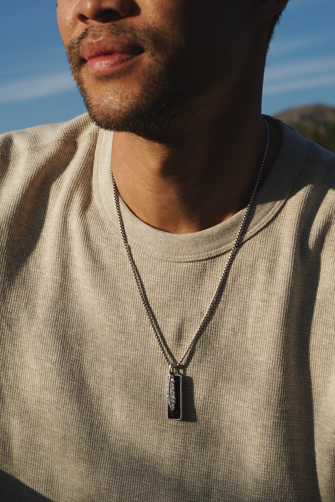 Flight Tag Necklace | Onyx & Sterling Silver