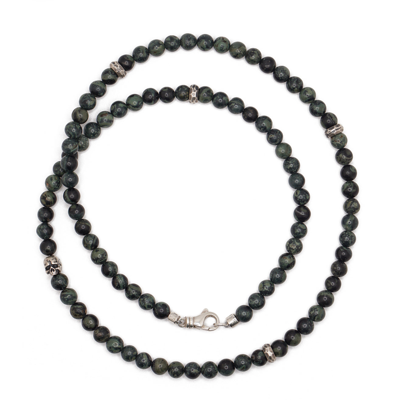 Outlander Necklace | Jasper, Skull & Sterling Silver
