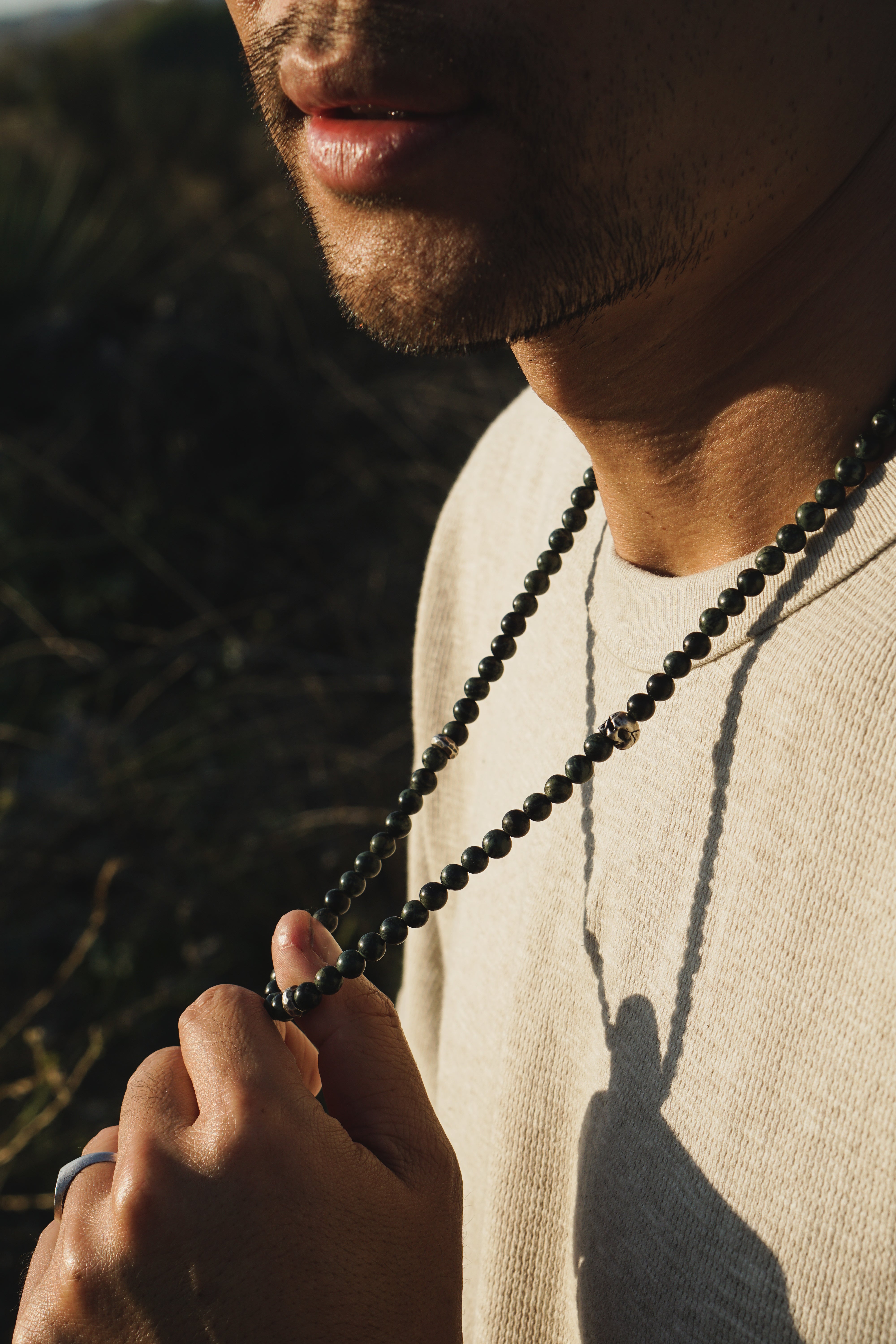 Outlander Necklace | Jasper, Skull & Sterling Silver