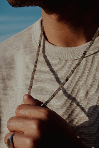 Labradorite & Skulls Necklace | Sterling Silver