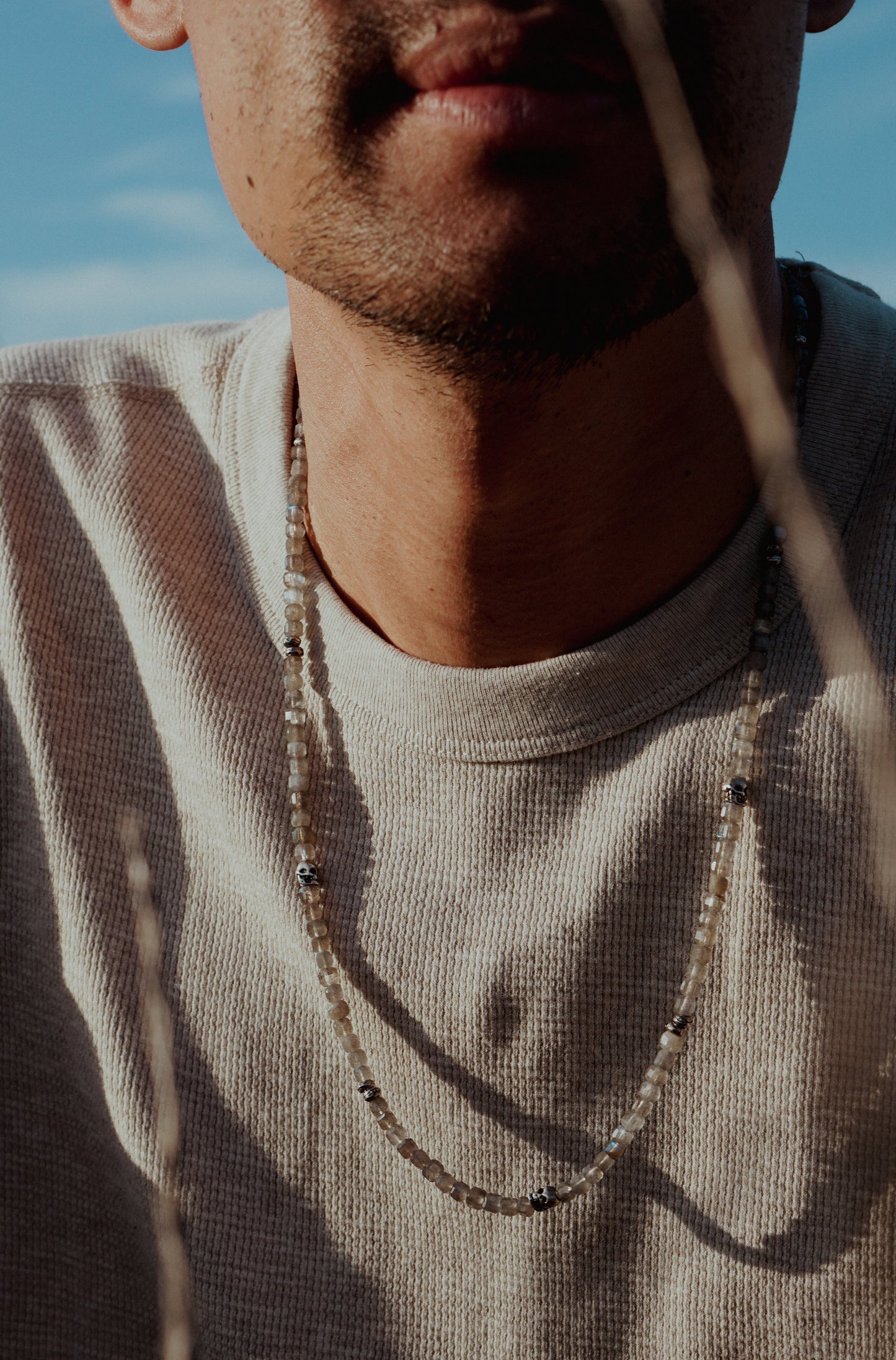 Labradorite & Skulls Necklace | Sterling Silver