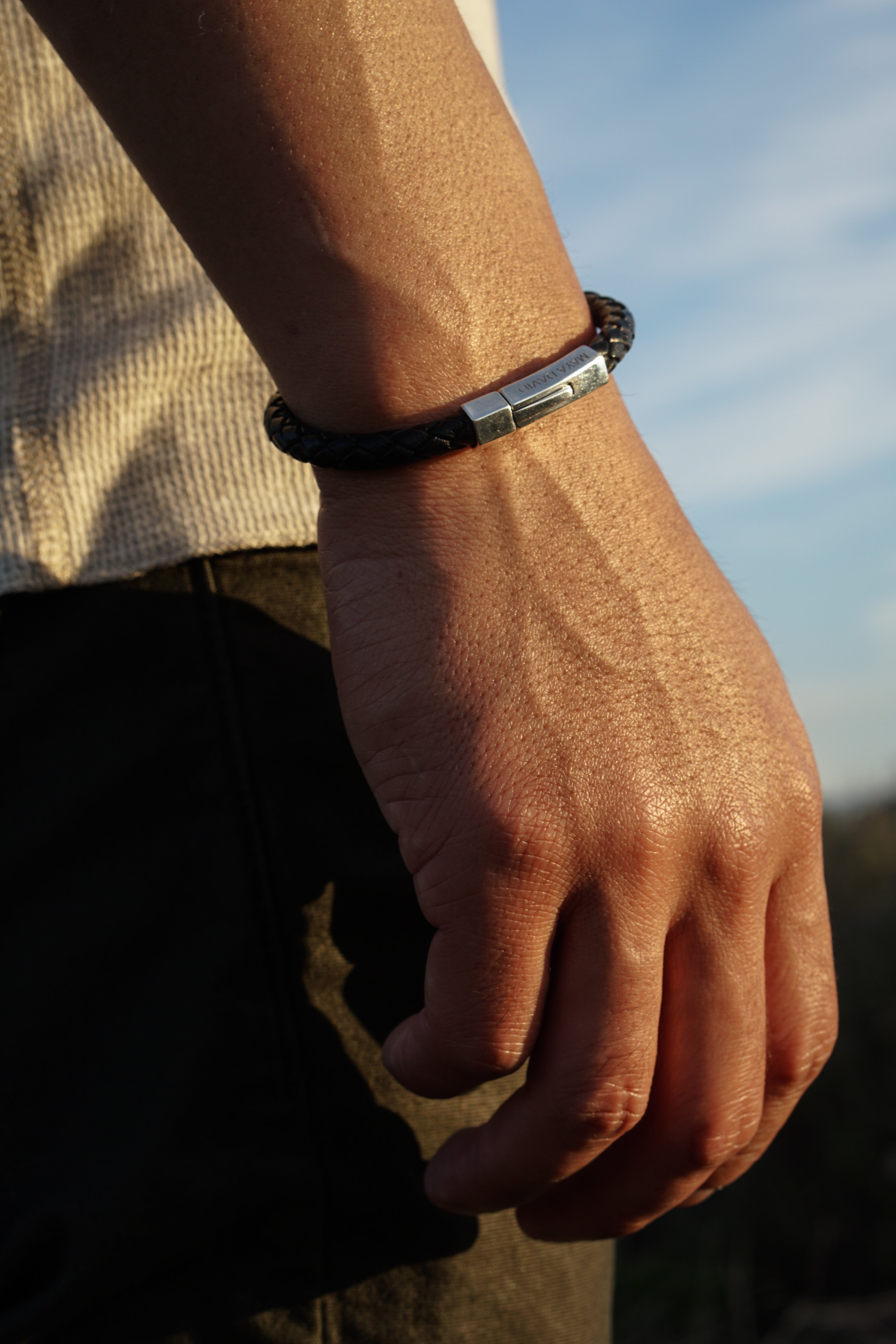 Nomad Leather Bracelet | Sterling Silver