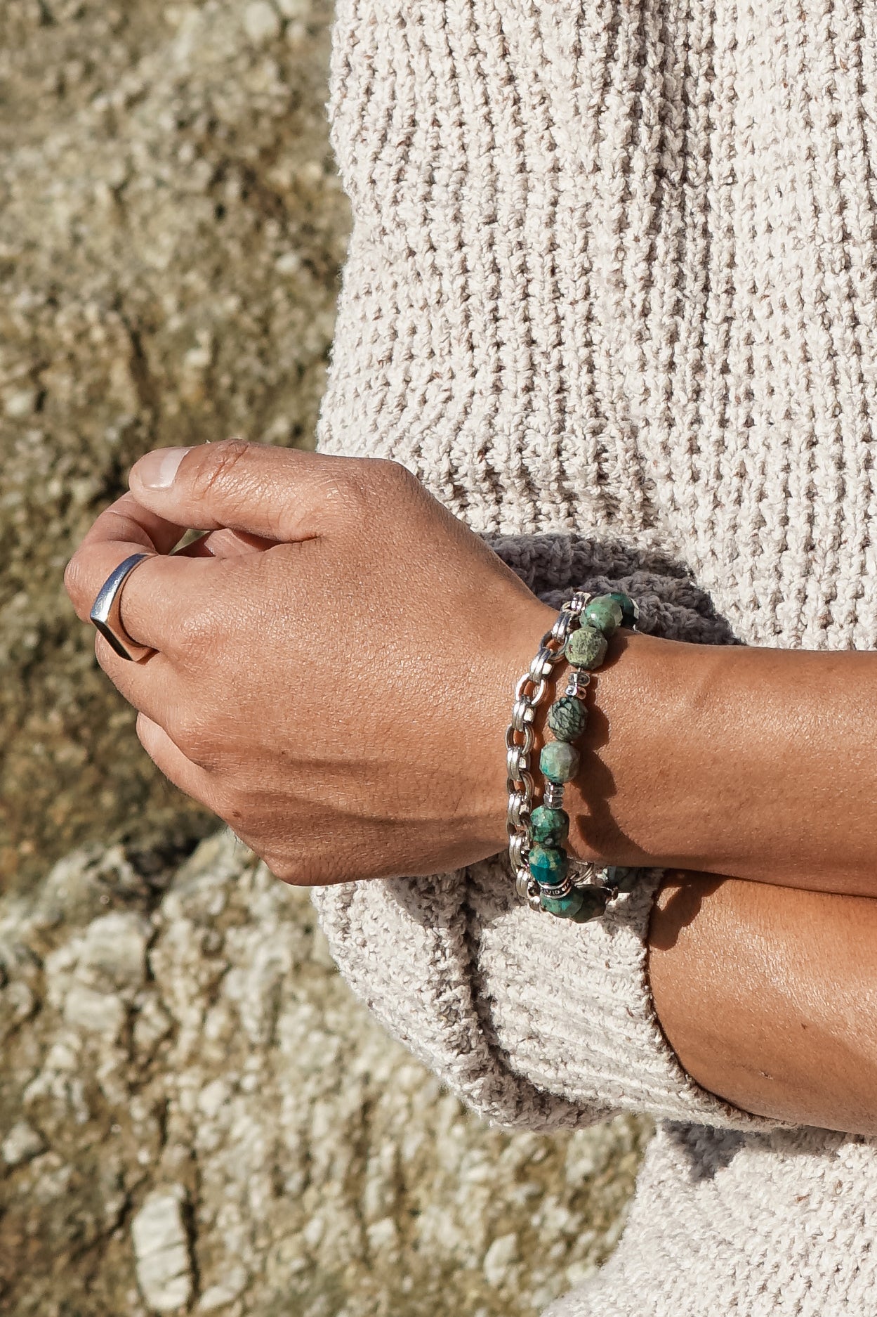 Forge Bracelet | Chrysocolla & Sterling Silver