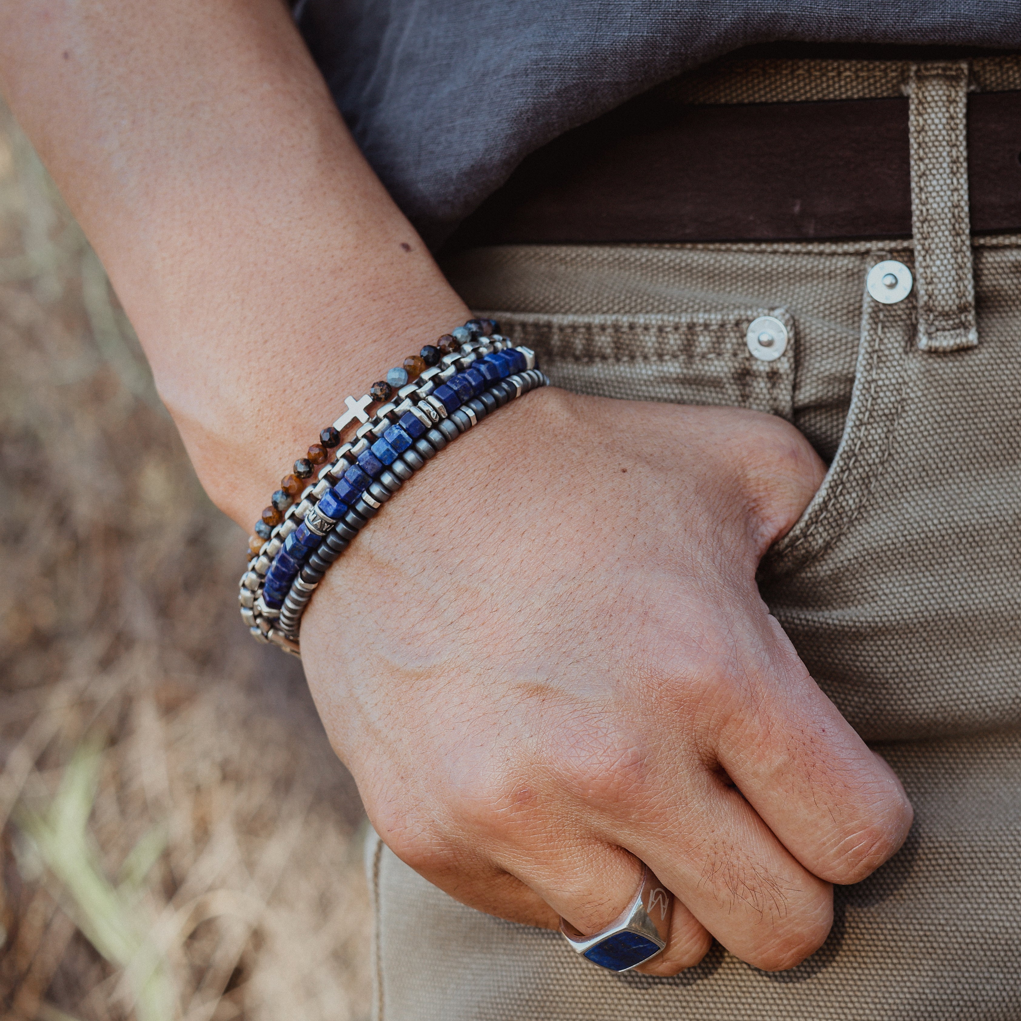 Flux Bracelet | Gray Hematite & Sterling Silver