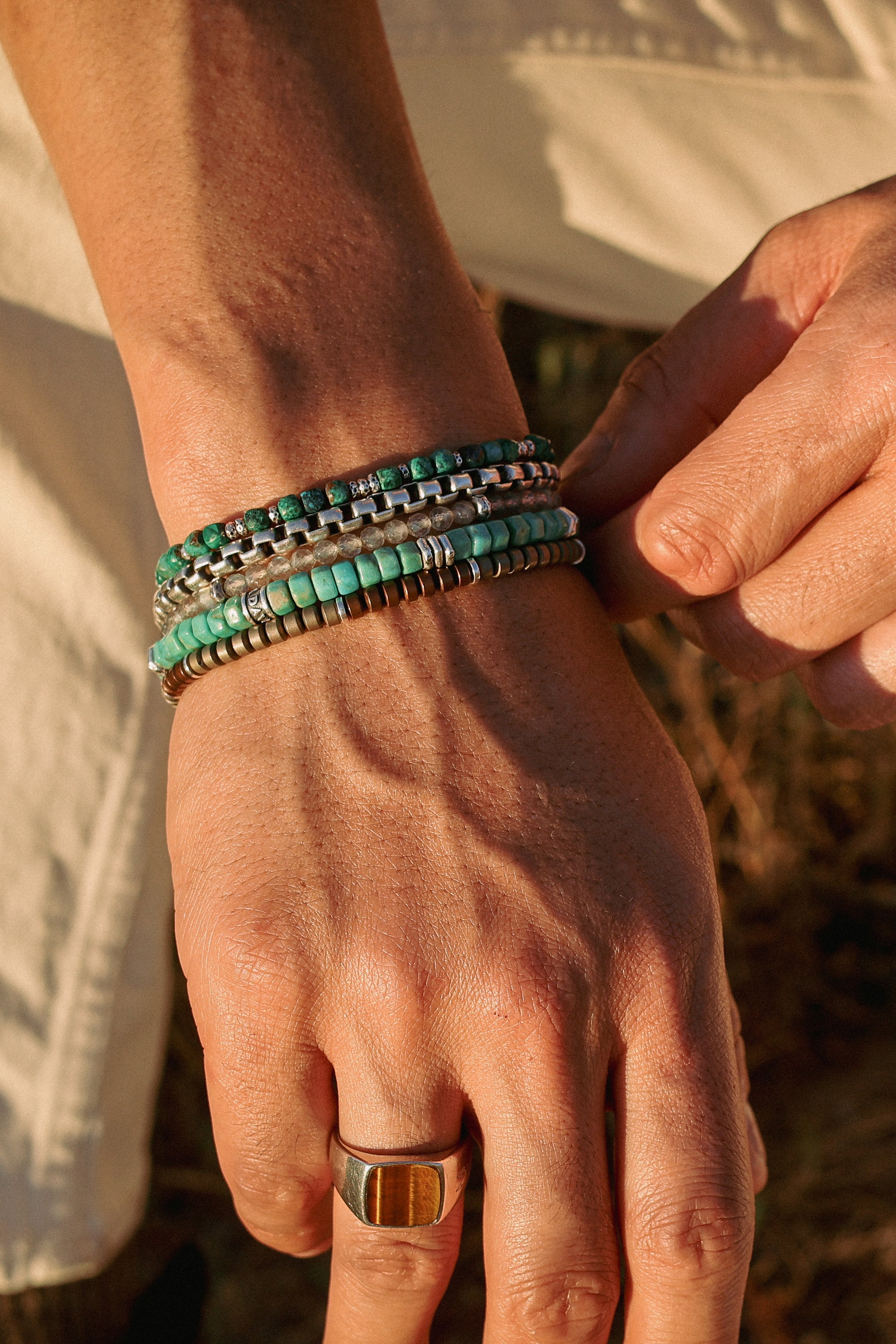 Axis Bracelet | Chrysocolla & Sterling Silver
