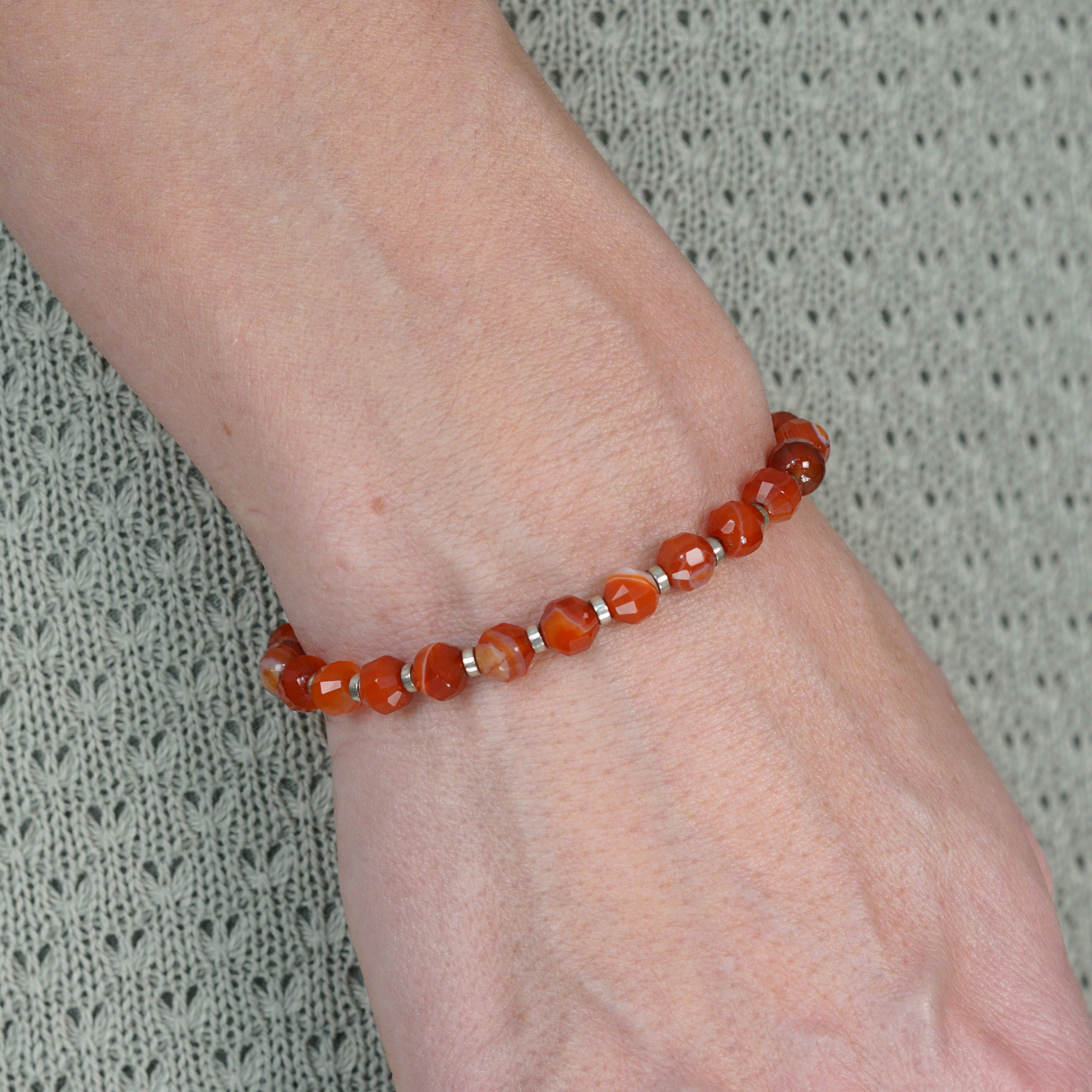 Inferno Bracelet | Red Agate & Sterling Silver