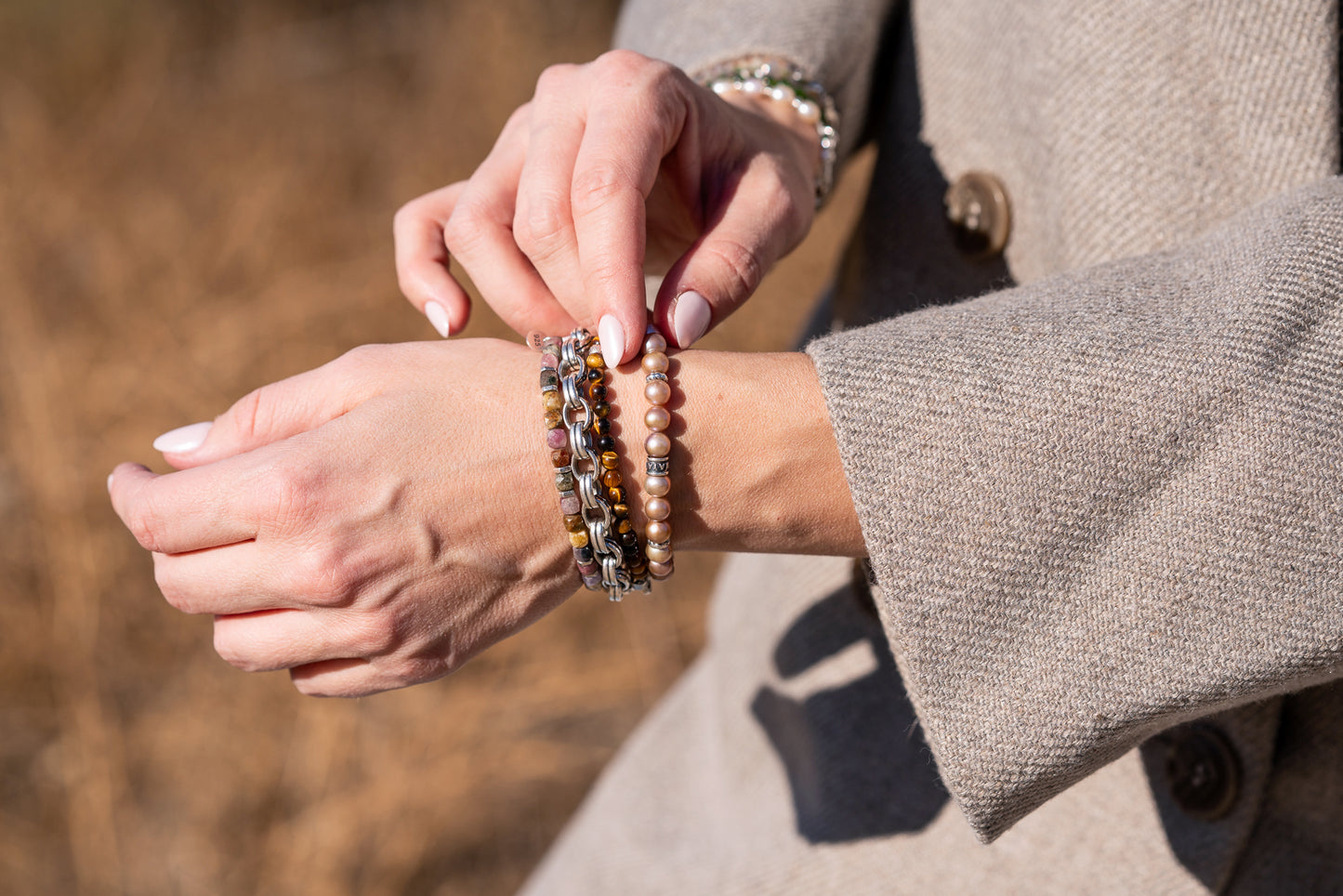 Mauve Pearl Bracelet | Sterling Silver