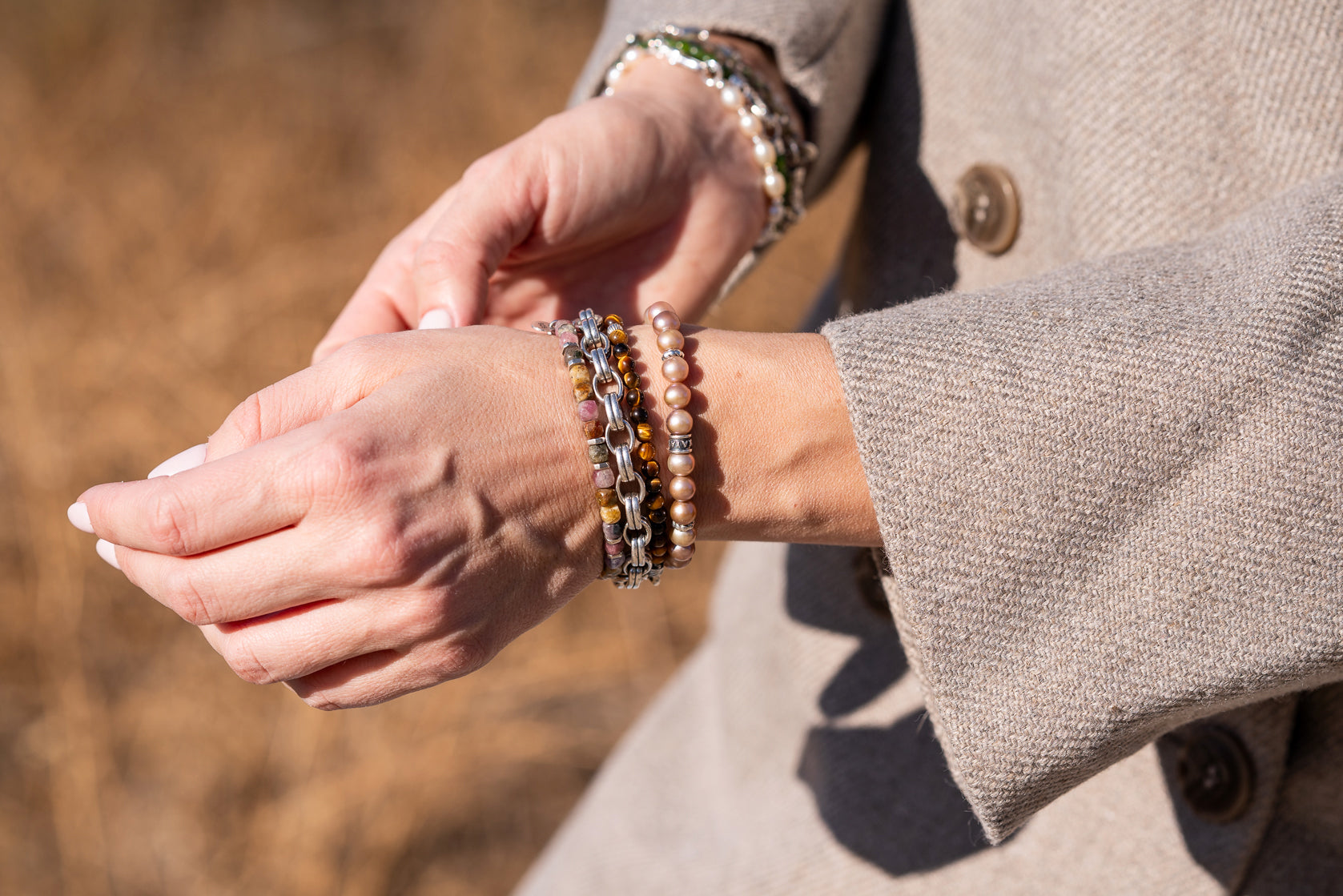 Refined Slim Bracelet | Tiger's Eye & Sterling Silver