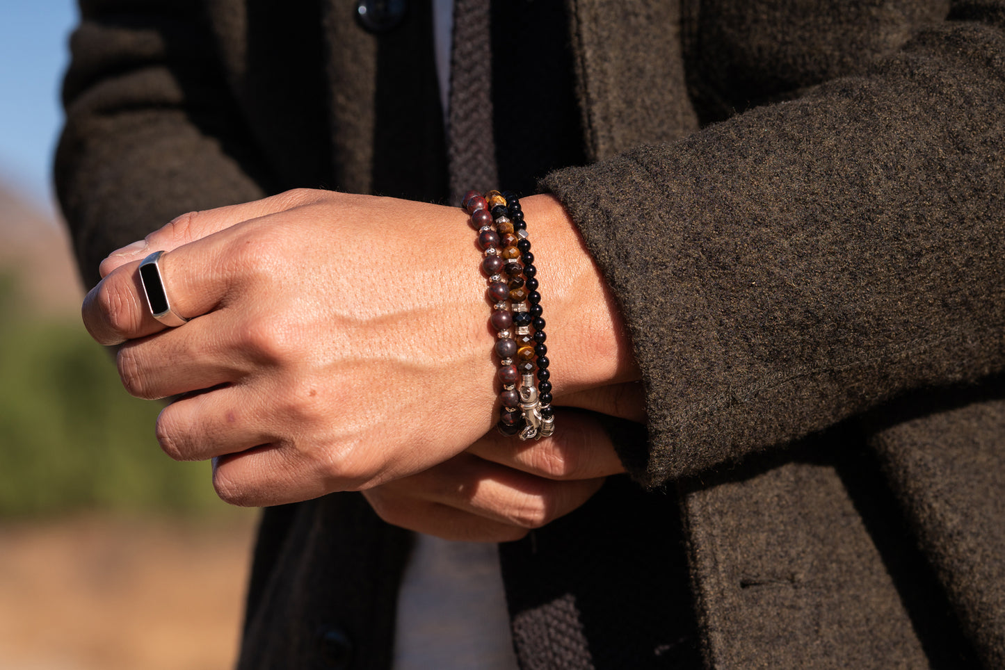 Tiger's Eye & Black Spinel | Sterling Silver | 6mm