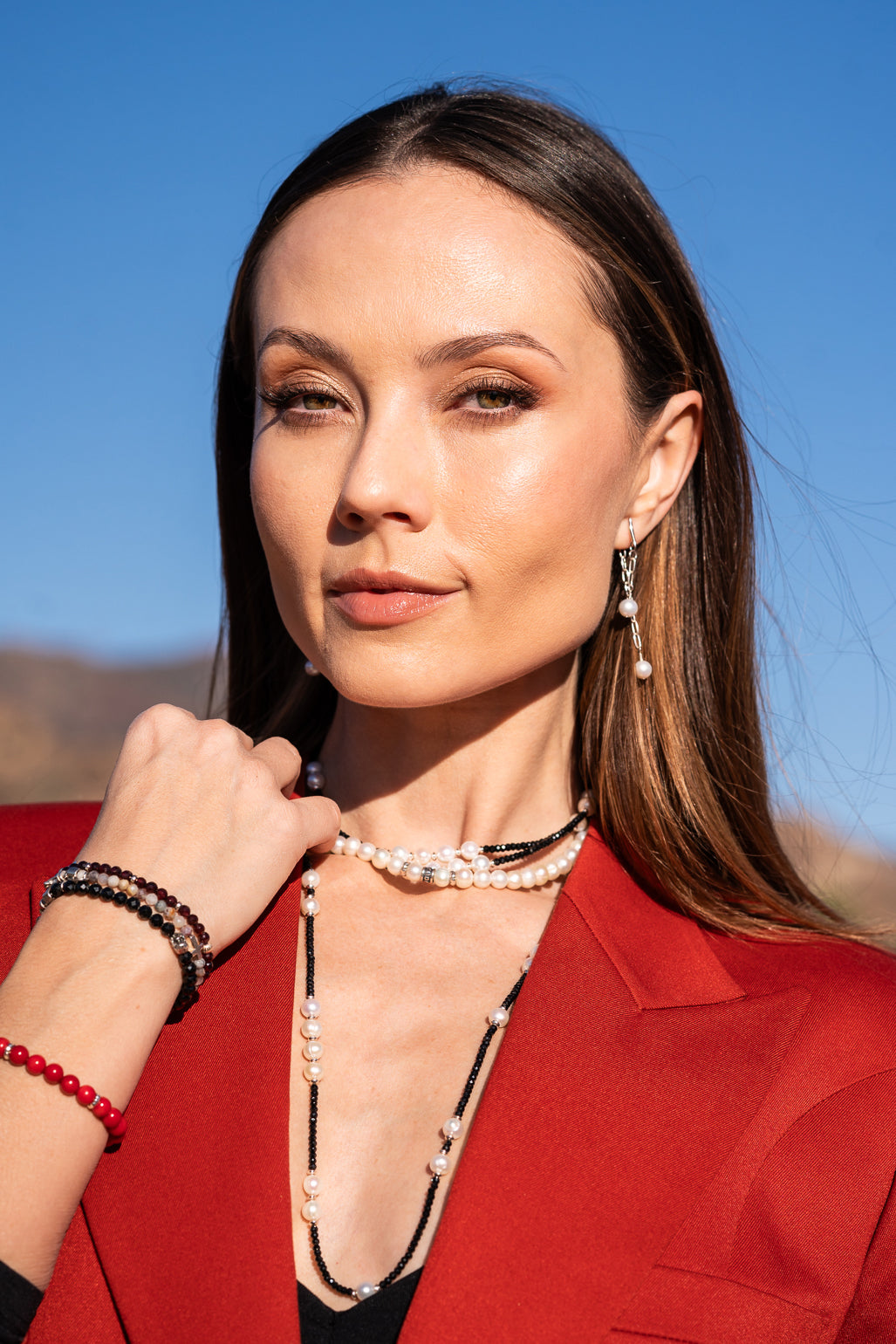 Noire Necklace | Black Spinel, Pearls & Sterling Silver