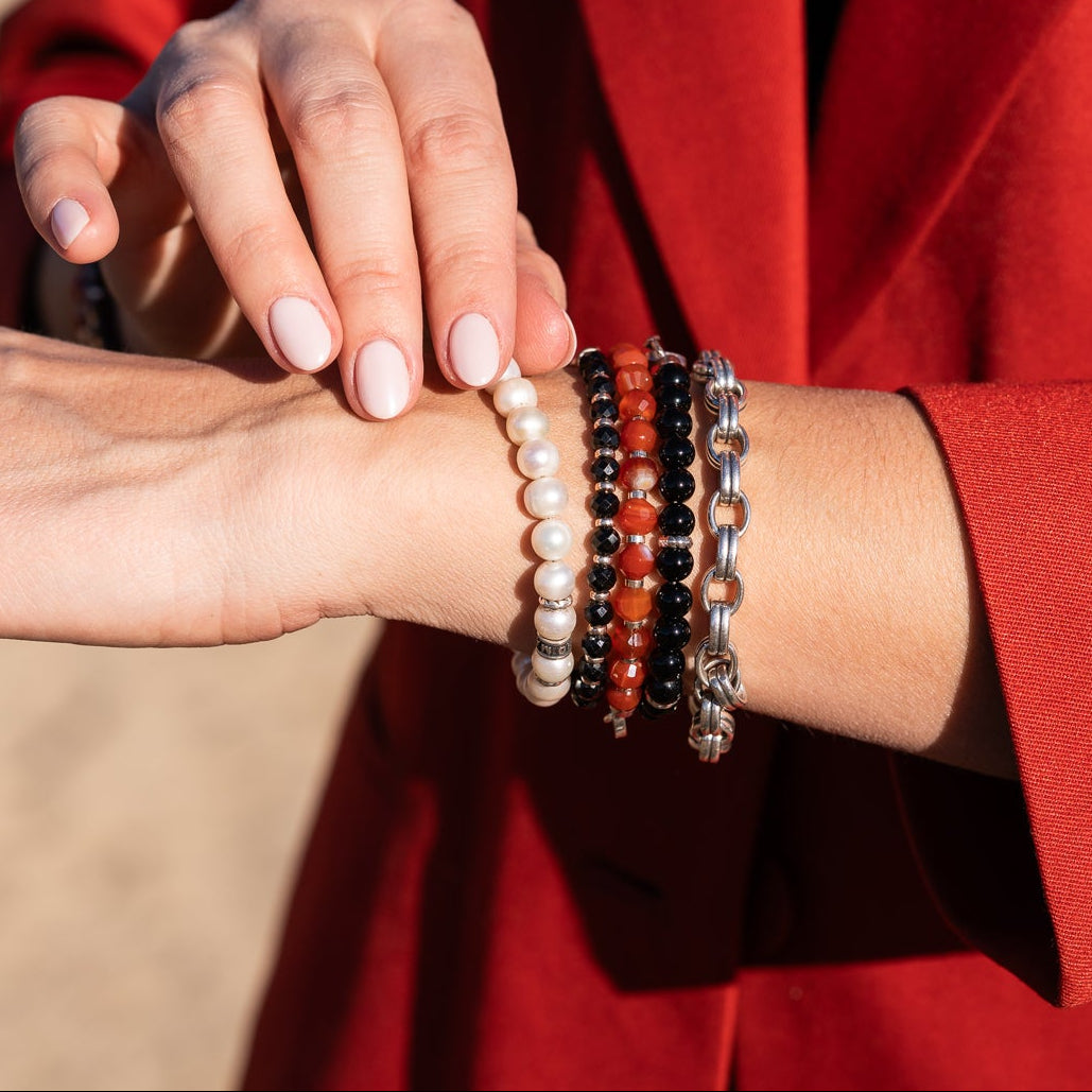 Strata Noir Bracelet | Black Spinel & Sterling Silver