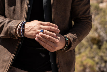 Lapis Signet Ring | Sterling Silver