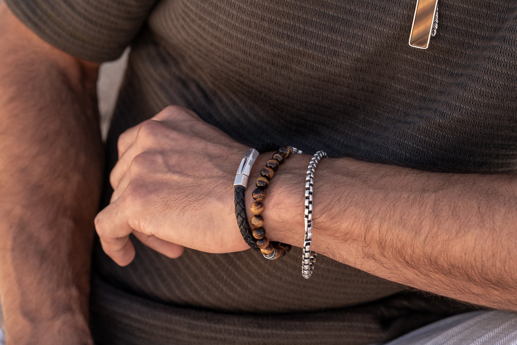 Signature Bold Bracelet | Tiger's Eye & Sterling Silver