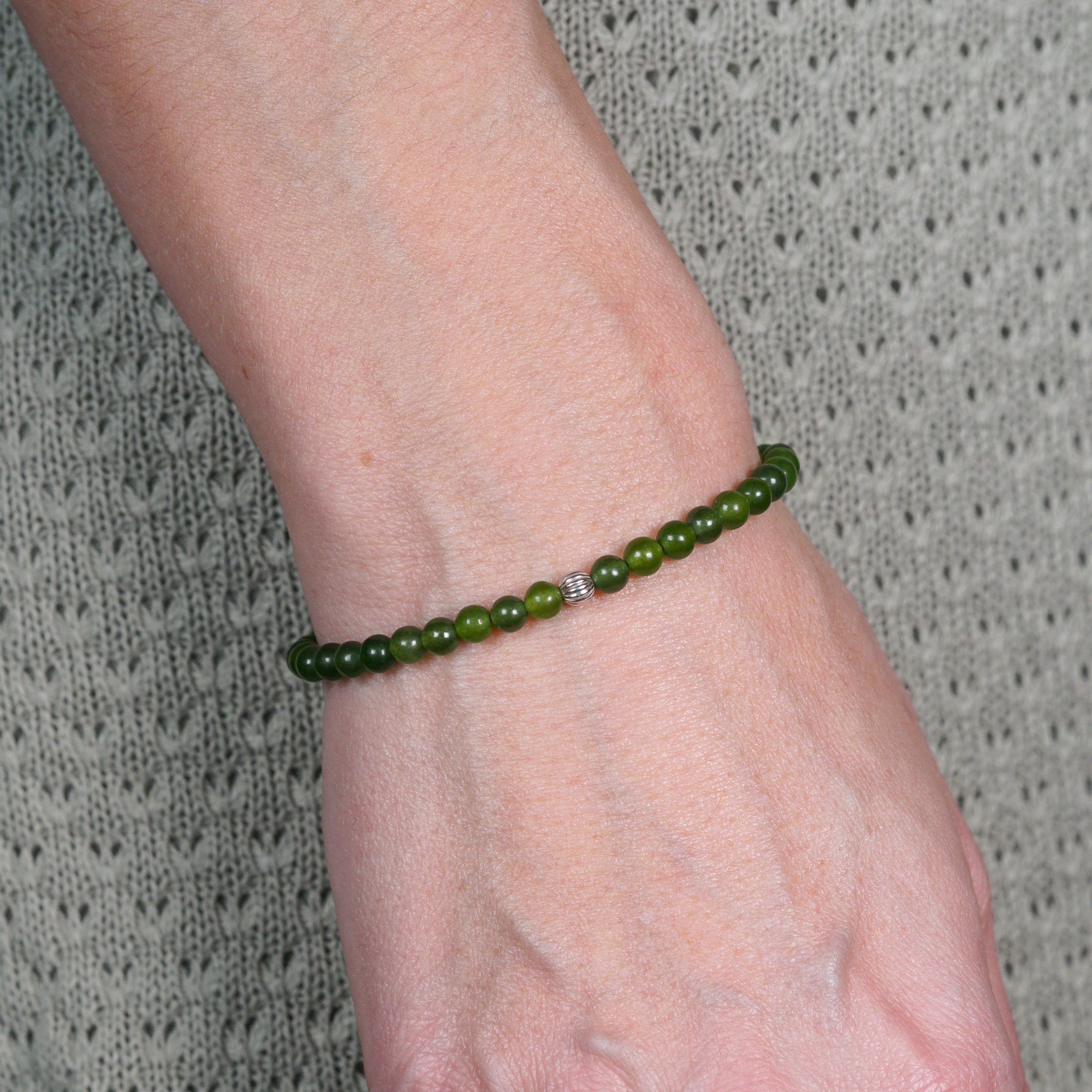 Refined Slim Bracelet | Jade & Sterling Silver